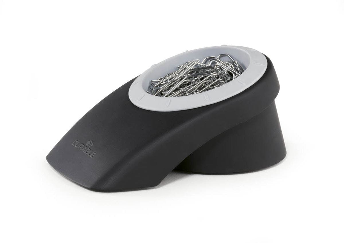 Rackhams Black Vegas Paper Clip Desk Pot Storage Dispenser Box Organiser |