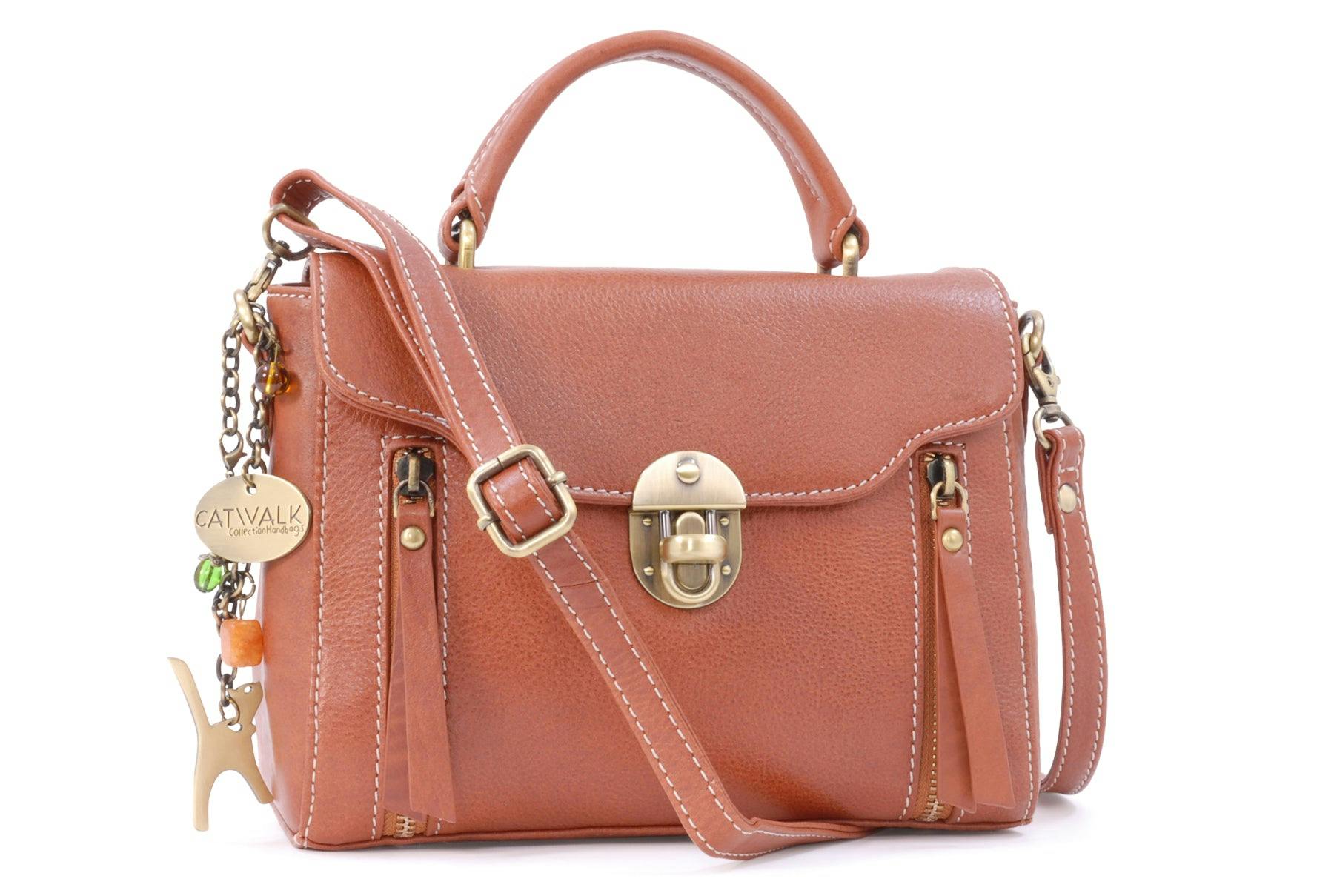 Catwalk Collection Handbags Athena - Handbag - Tan