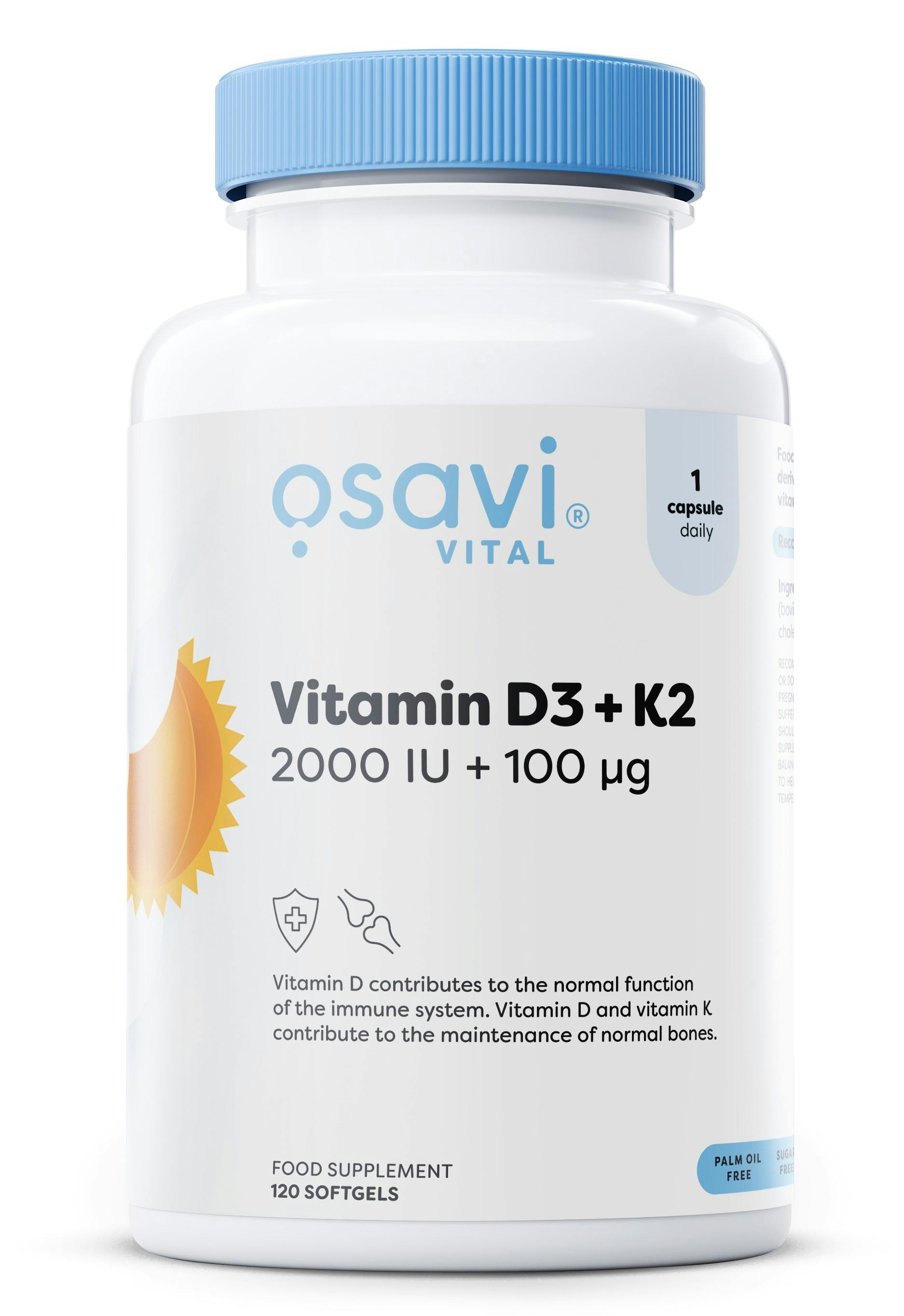 Osavi Vitamin D3 + K2, 2000Iu - 120 Softgels - Image 7