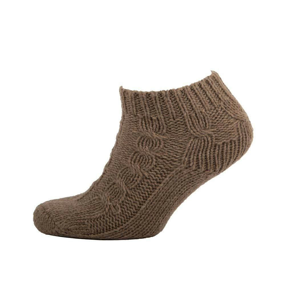 Aran Traditions Aran Cable Chunky Ankle Socks - Mushroom