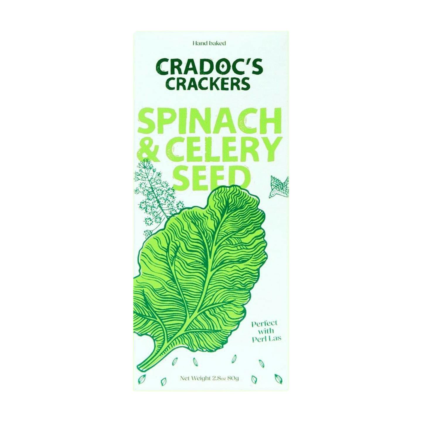 Cradoc's Light Spinach & Celery Seed Crackers (80G)
