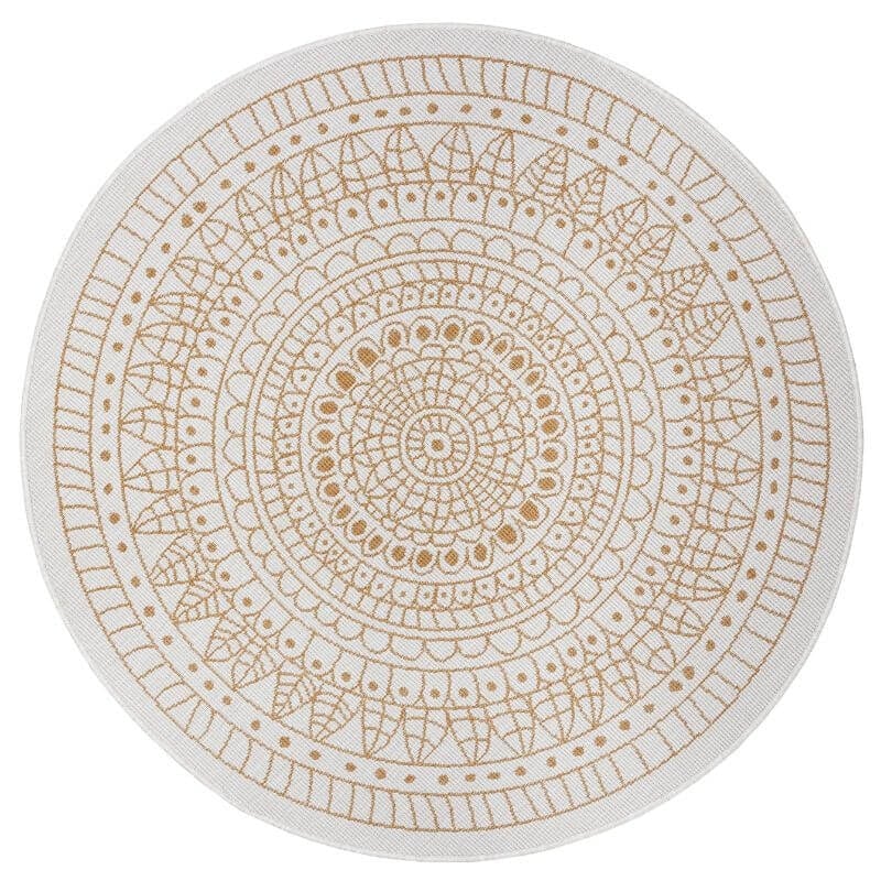 Rackhams Porto Round Reversible Ochre Rug Indoor-Outdoor - Ø 200 Cm