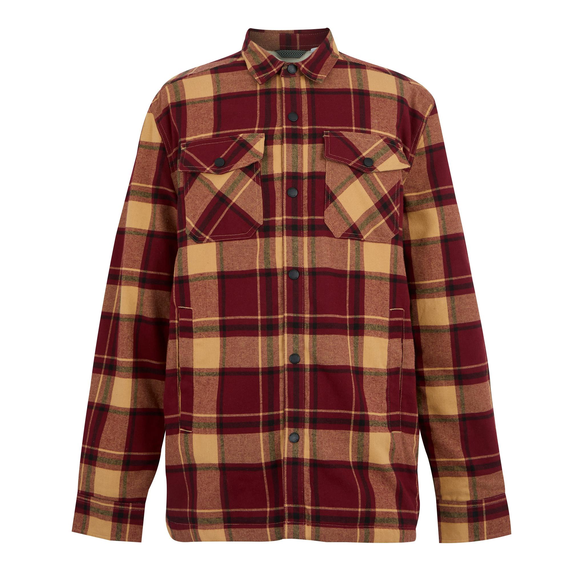 Regatta Men's Dark/Light Spennith Checked Shirt Jacket - Maroon/ Vanilla - S - Maroon/ Vanilla - 100% Mixed