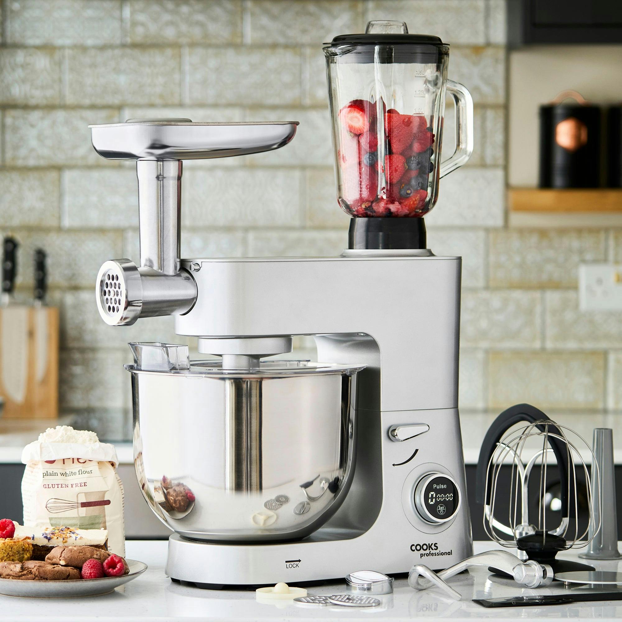 Cooks Professional Silver Multi Function 8L Digital Stand Mixer |