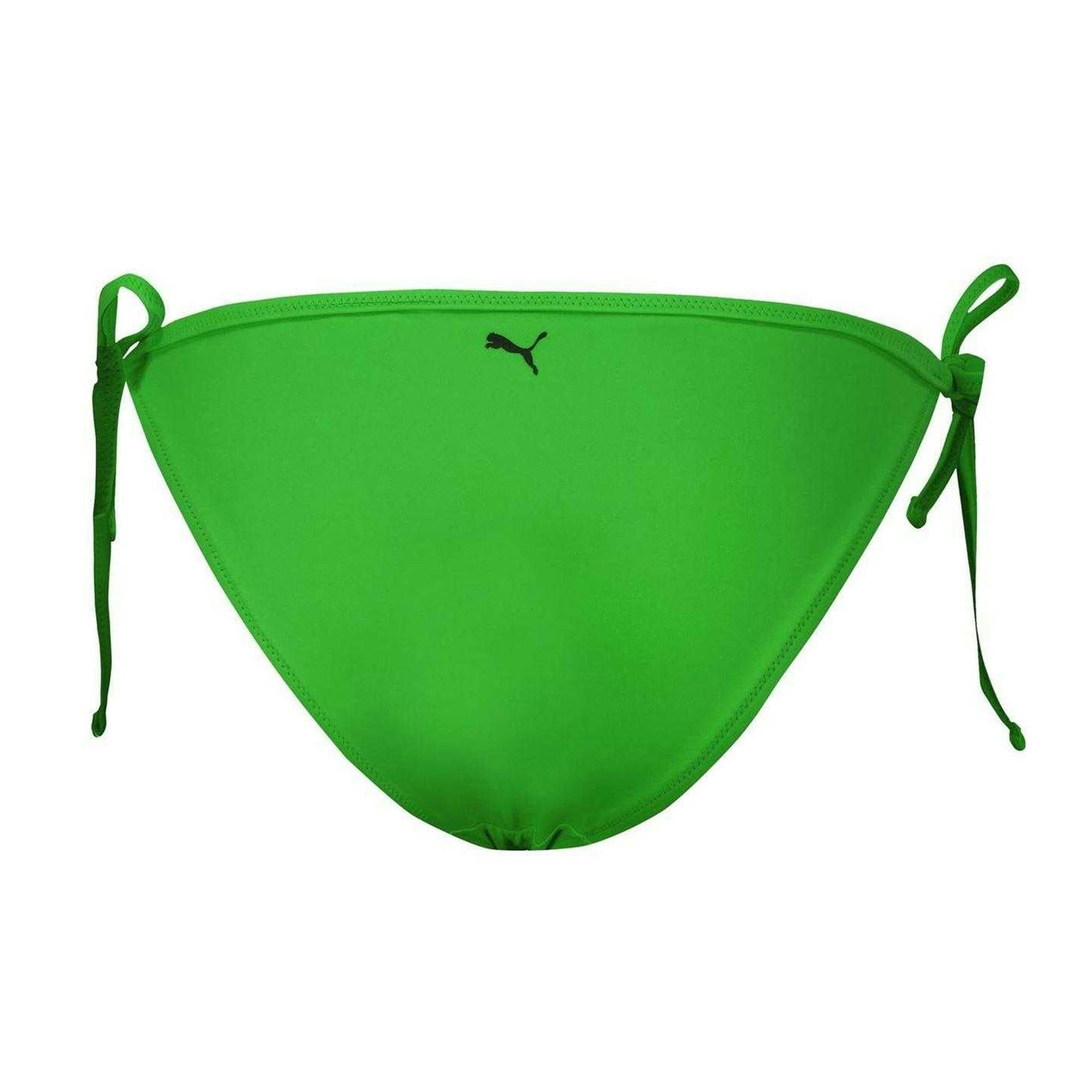 Puma Women's Green Side Tie Bikini Bottoms - Bright - 8 Uk - Bright - 80% Polyamide/20% Elastane