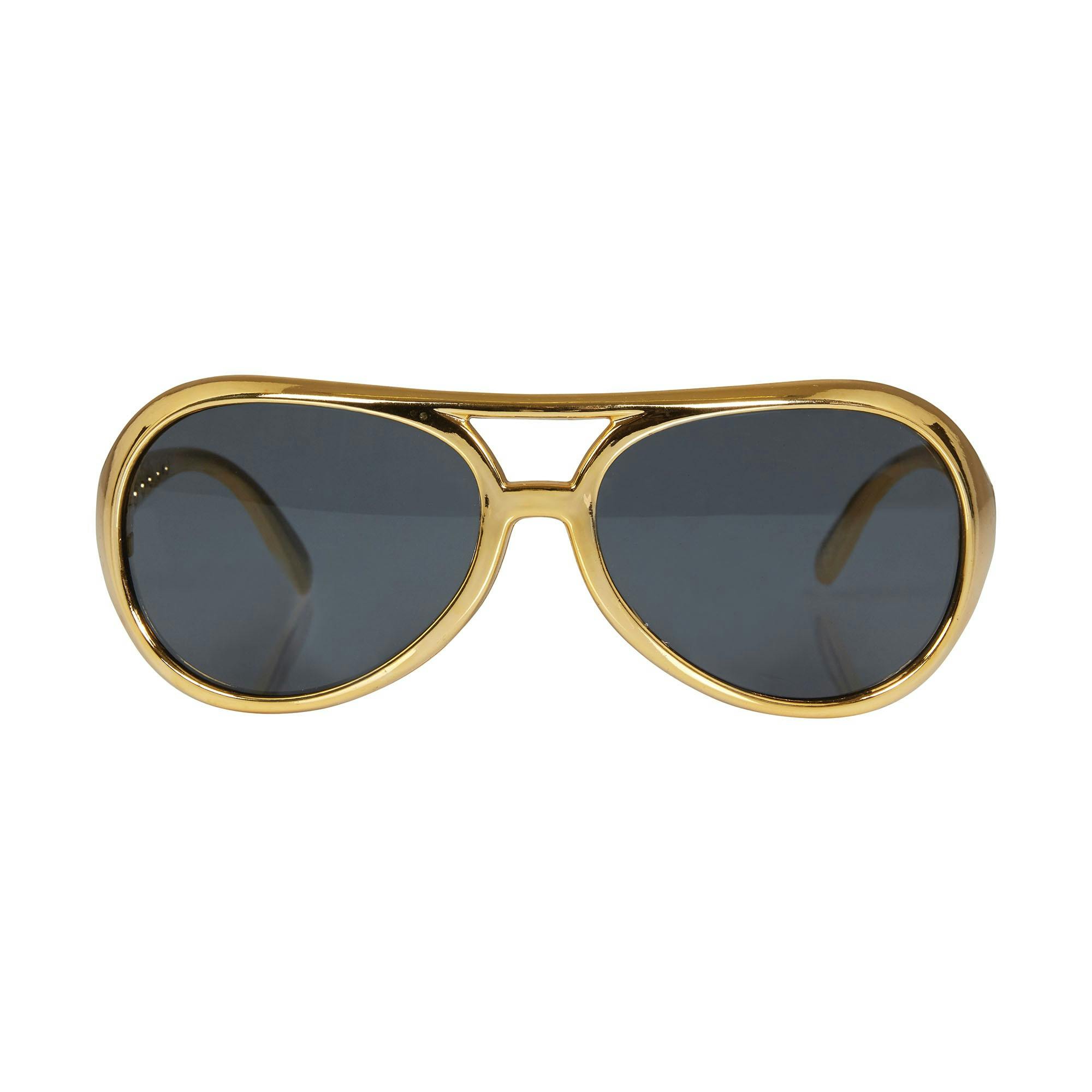 Bristol Novelty Unisex Gold Adults Rock Star Sunglasses - One Size