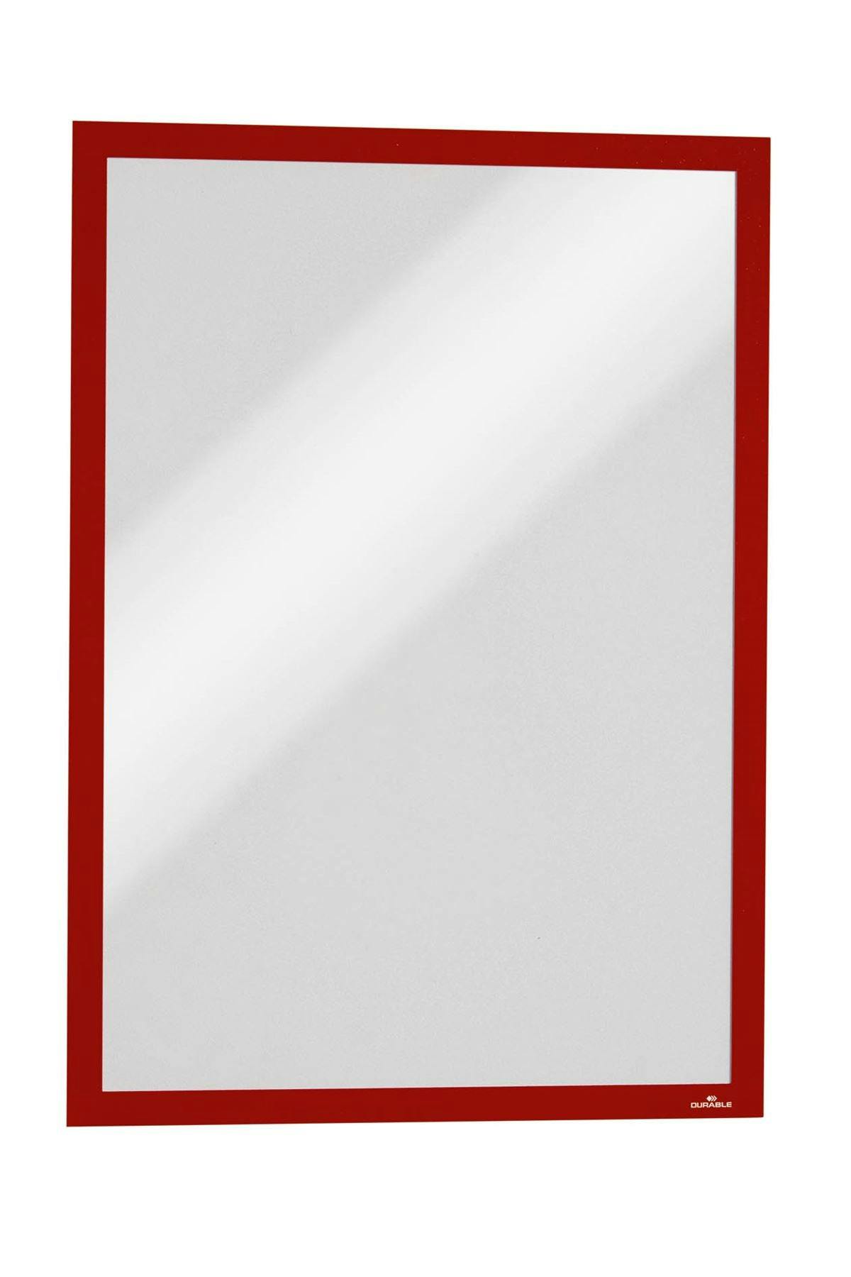 Durable Red Duraframe Magnetic Document Signage Frame For Metal | 5 Pack | A3