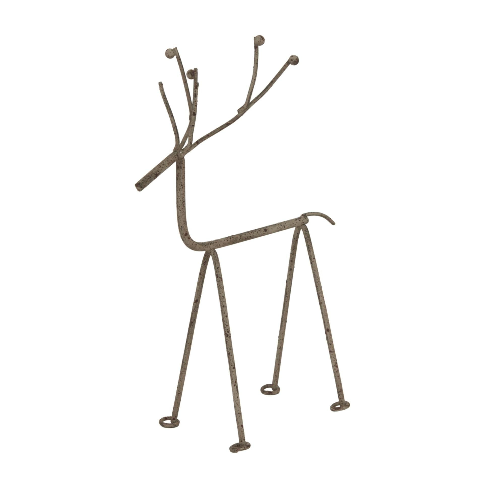 Rackhams Silver Rustic Reindeer Christmas Decoration - 23Cm X 16Cm X 6Cm - 100% Mixed