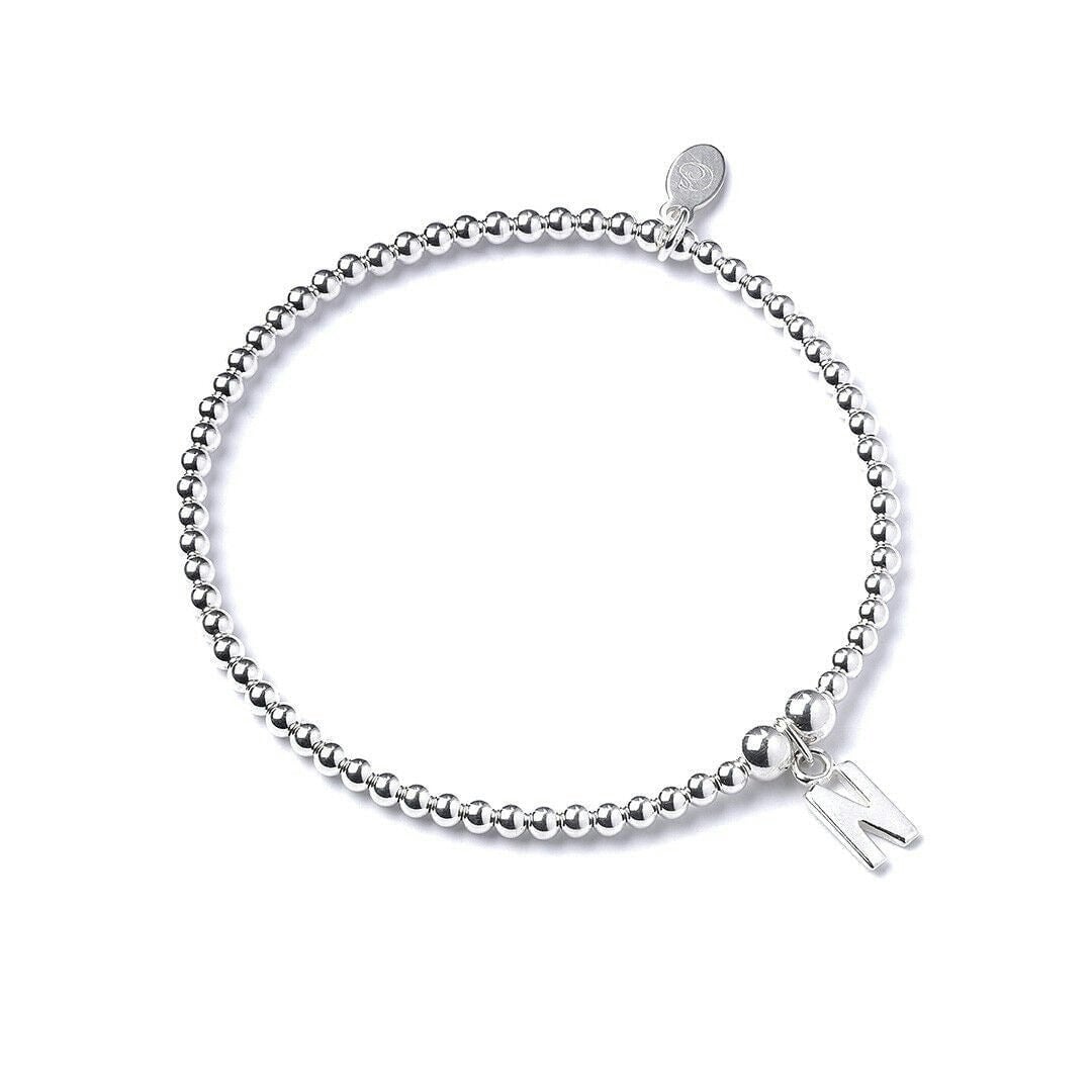 Mylee London Silver Letter Initial Sterling Ball Bead Bracelet - Yes - N