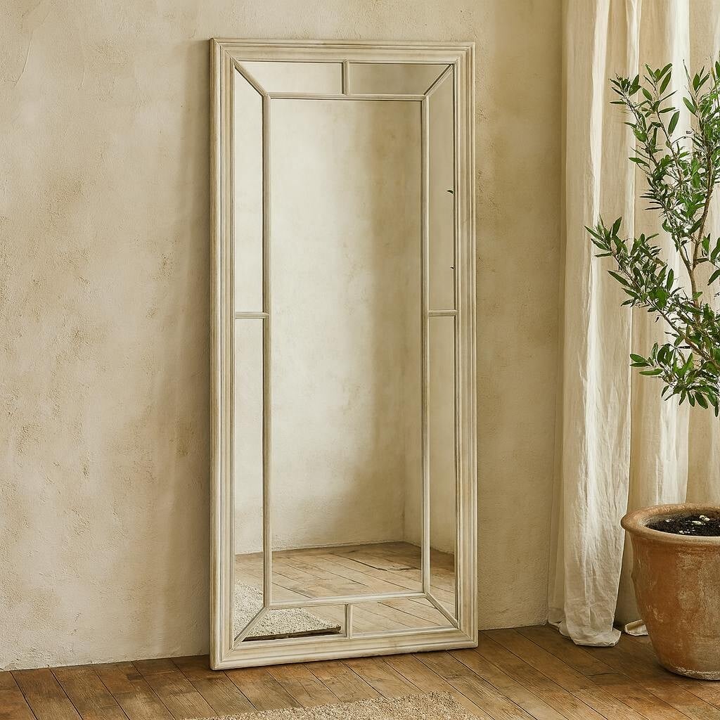 Wyld Haus Unisex White Rustic Washed Window Frame Wall Mirror In - Image 2
