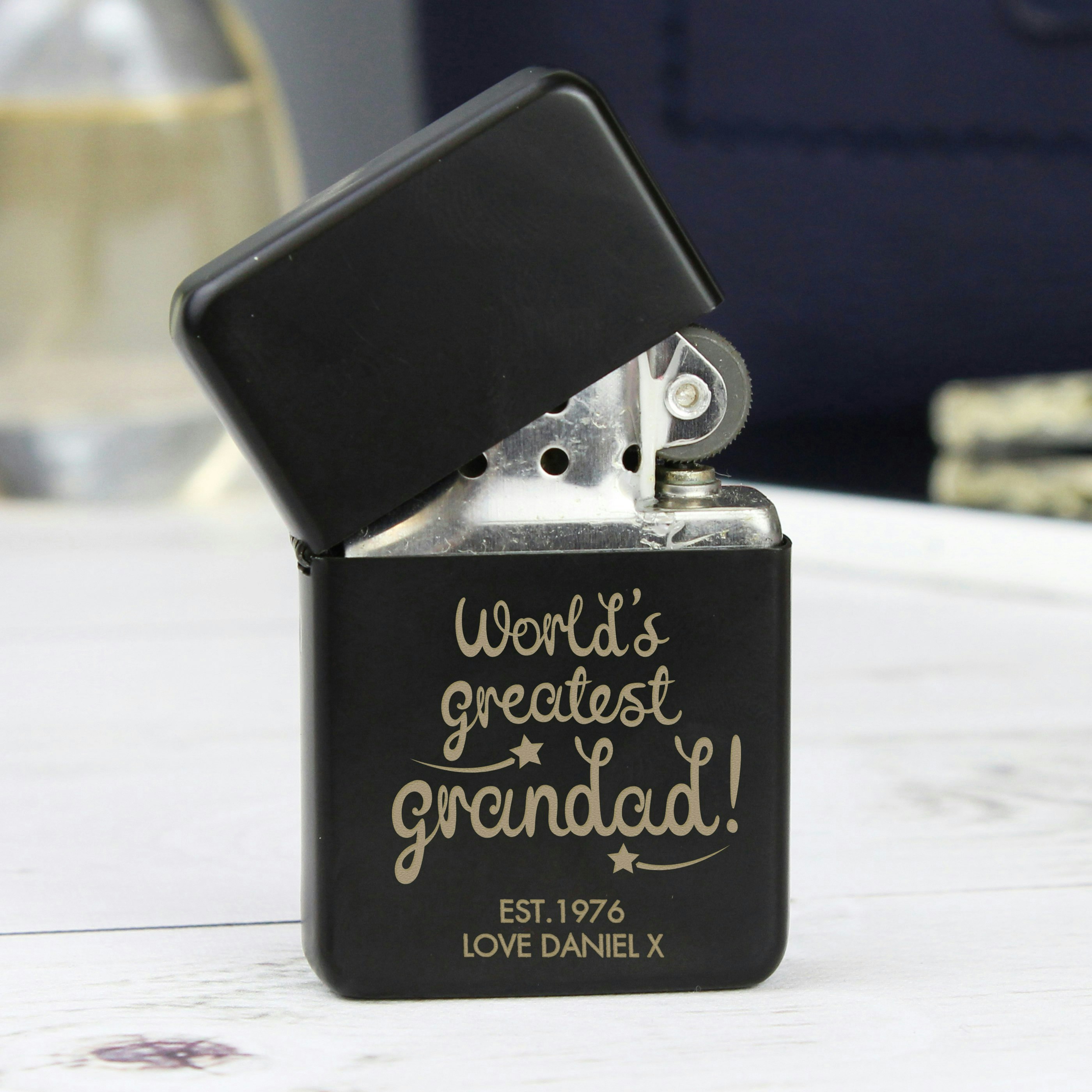 Personalised Memento Company Black Personalised 'World's Greatest Grandad' Lighter