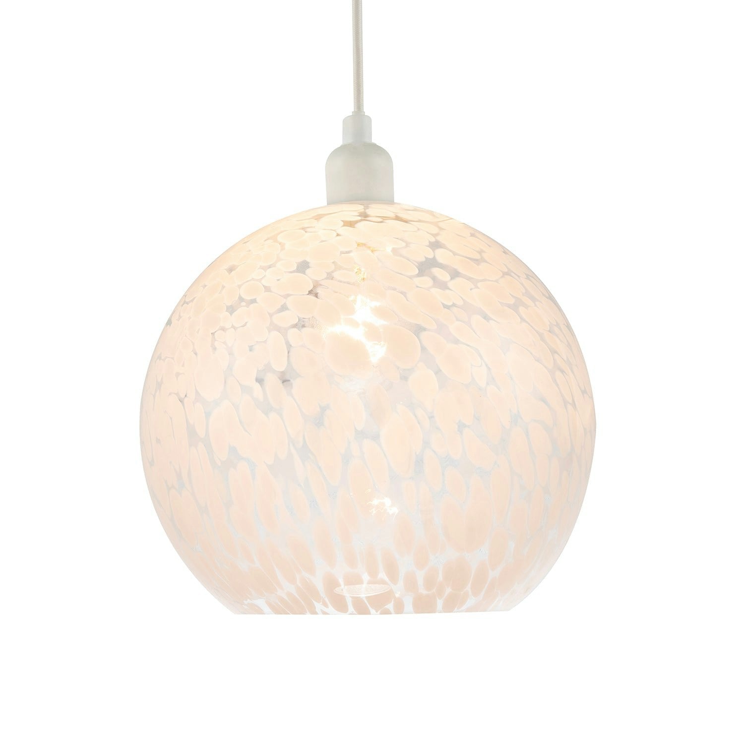 Rackhams White Modern Opal Snowflake Glass Pendant Ceiling Lighting Shade 25Cm