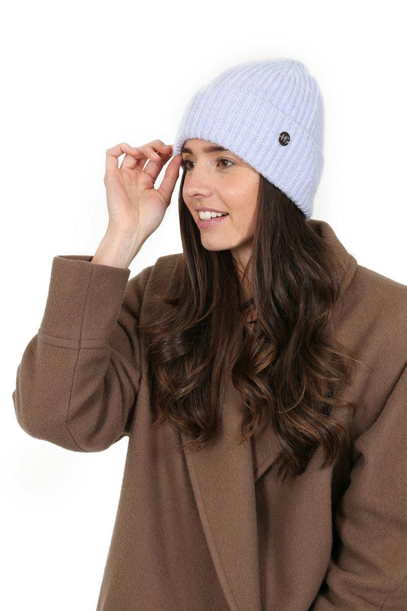 Hotsquash Women's Lilac Ribbed Beanie Hat - Onesize