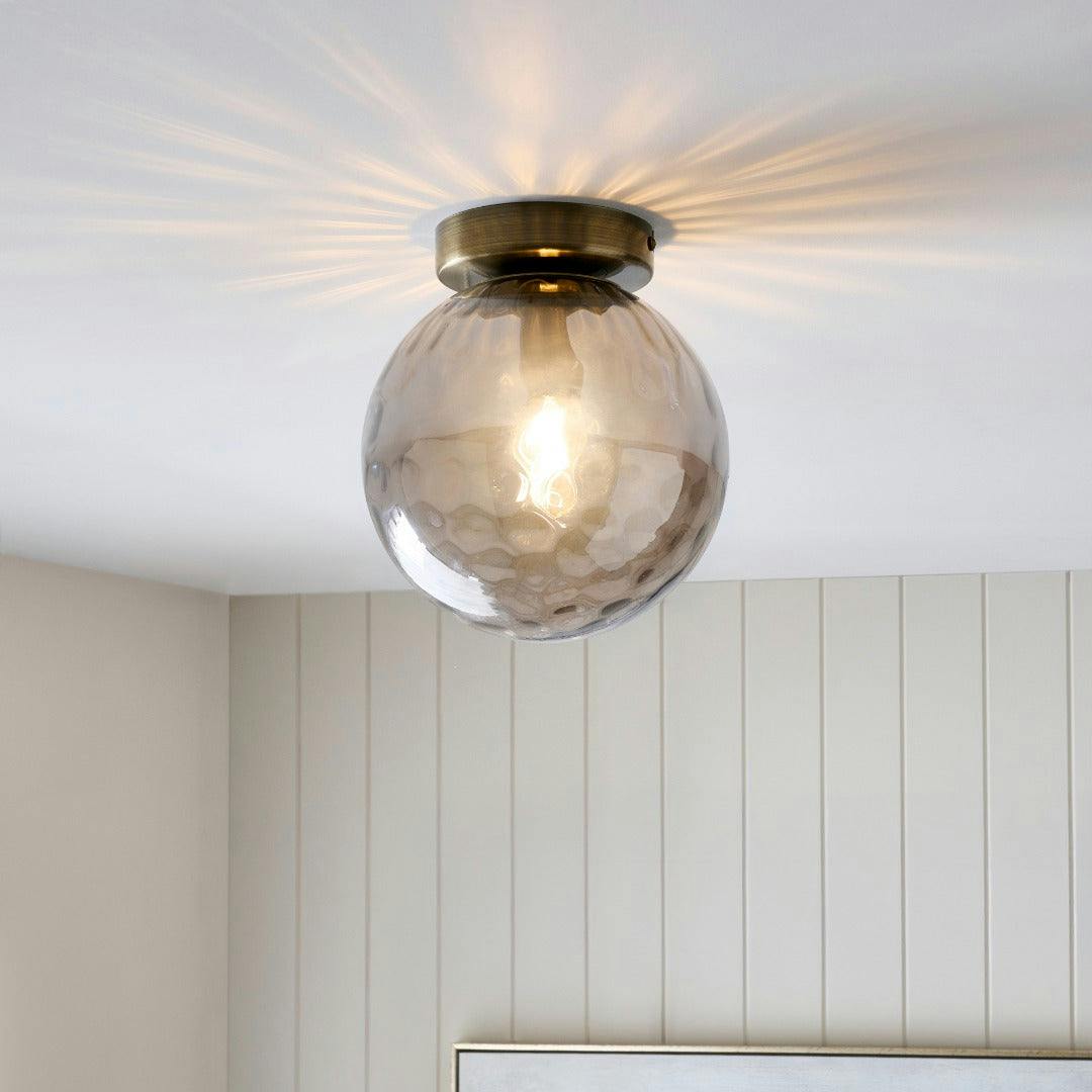 Rackhams Light Tamara Antique Brass Flush Ceiling
