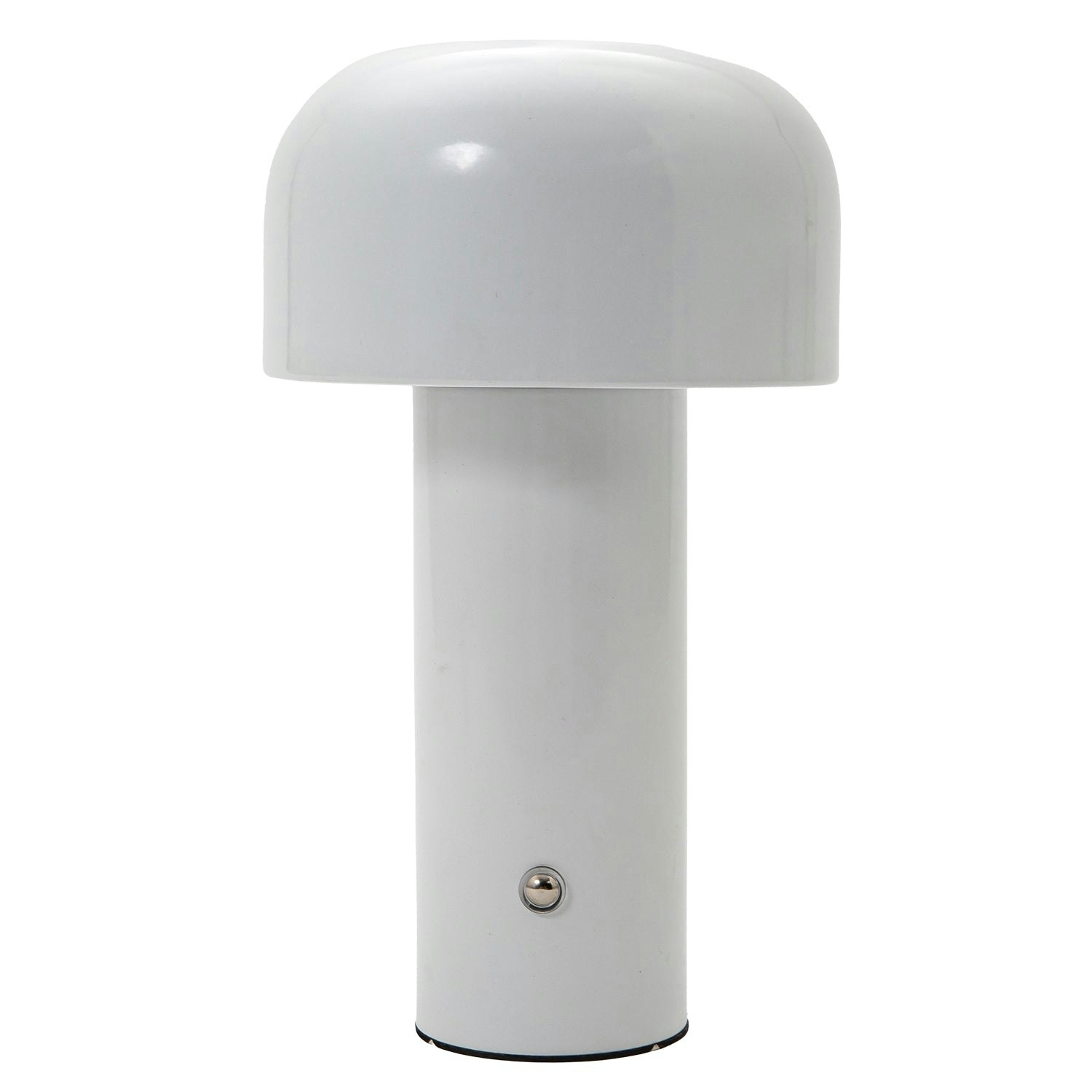 Rackhams White Gloss Modern Mushroom Style Rechargeable Led Touch Dimmable Table Lamp