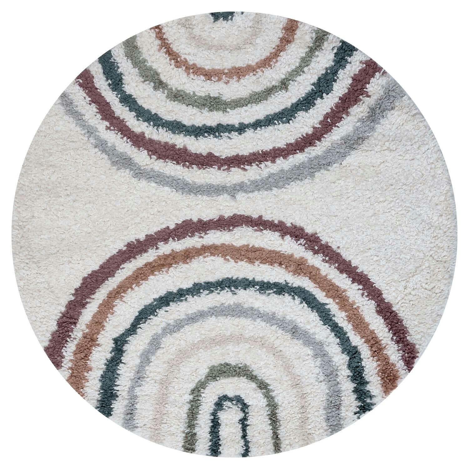 Rackhams Moodi Shaggy Multicolour Raincat Rug - Ø 120 Cm