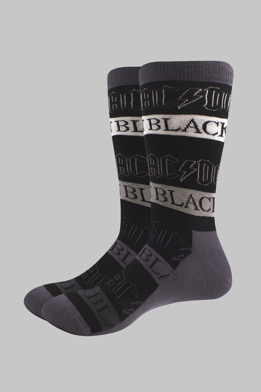 Paradiso Clothing Men's Black Ac/Dc Back In Ankle Socks