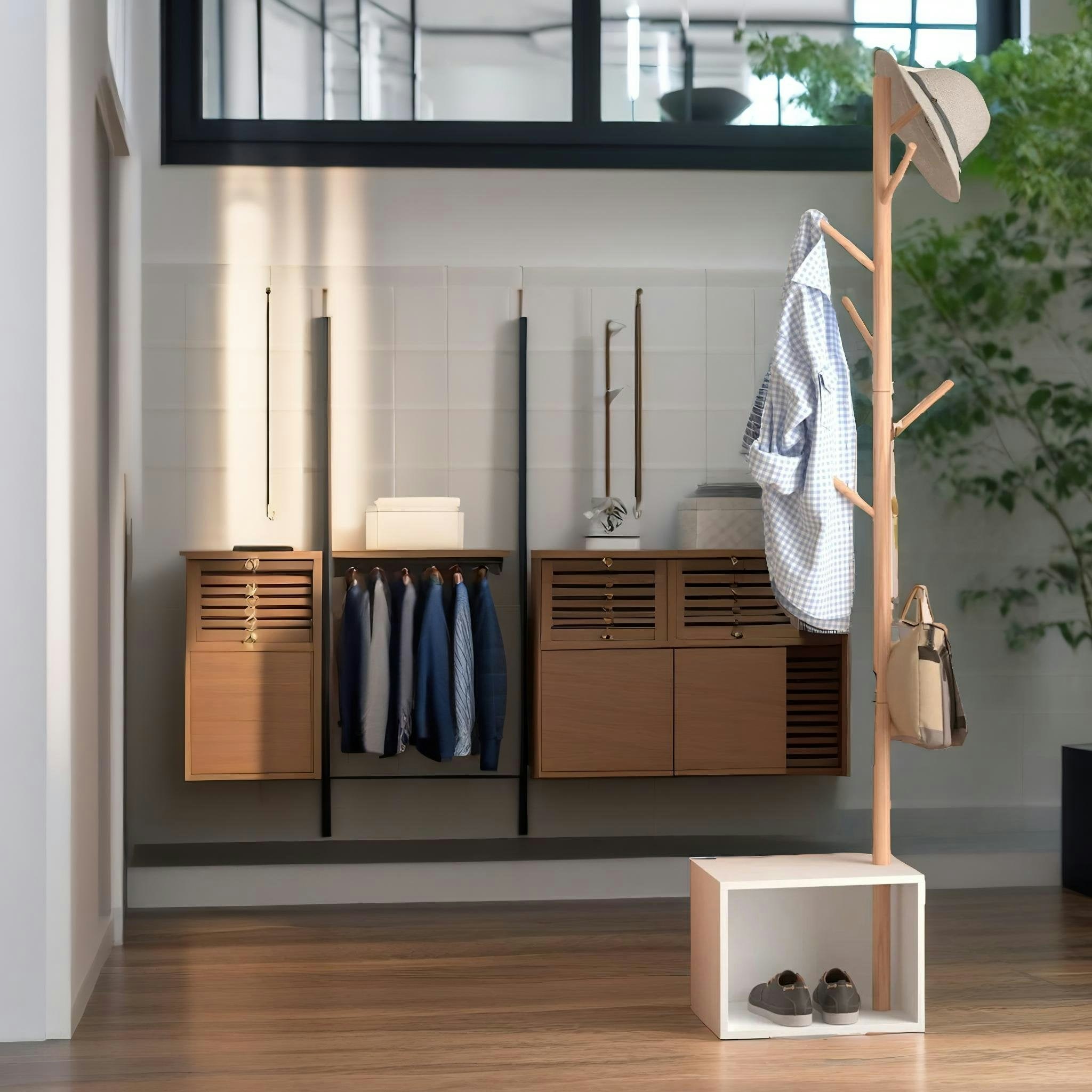 Rafaelo Mobilia 180Cm Tall Coat Stand With 8 Hooks