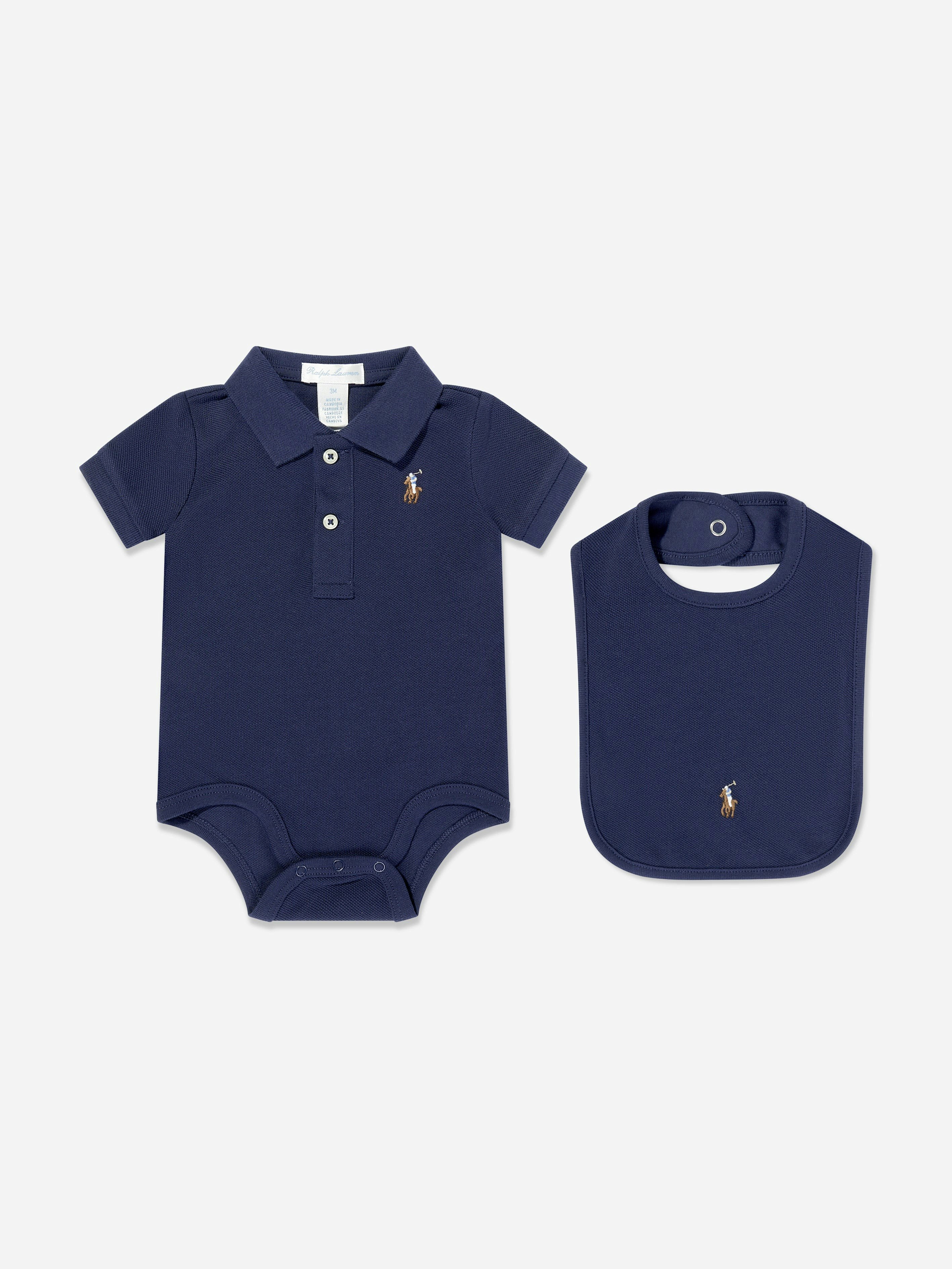Ralph Lauren Kids Boys Blue Ralph Lauren Baby Bodysuit Gift Set In Navy - 12 Mths