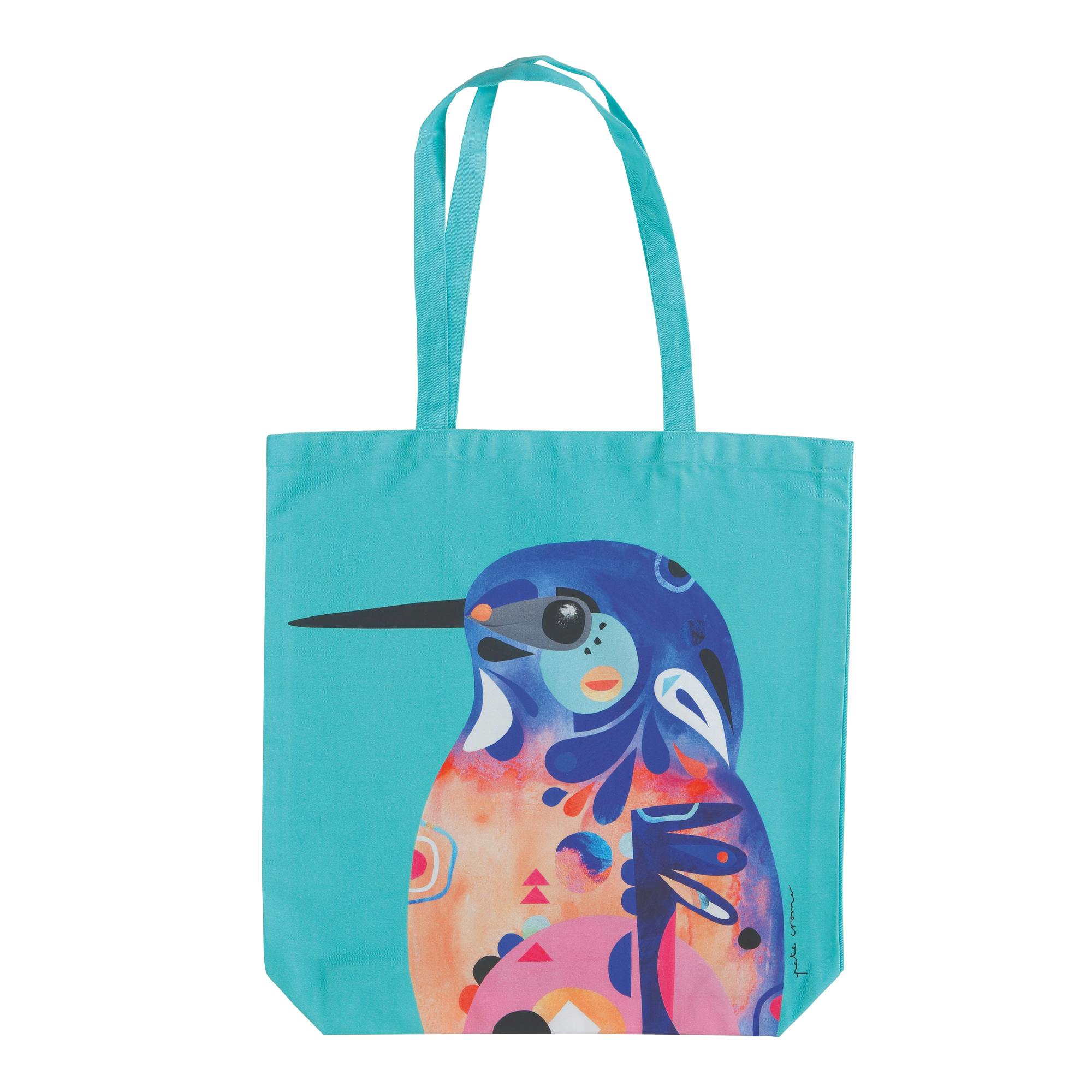 Maxwell & Williams Pete Cromer Large Tote Bag, Azure Kingfisher Print, 100% Cotton, 42 x 41 cm - Image 2