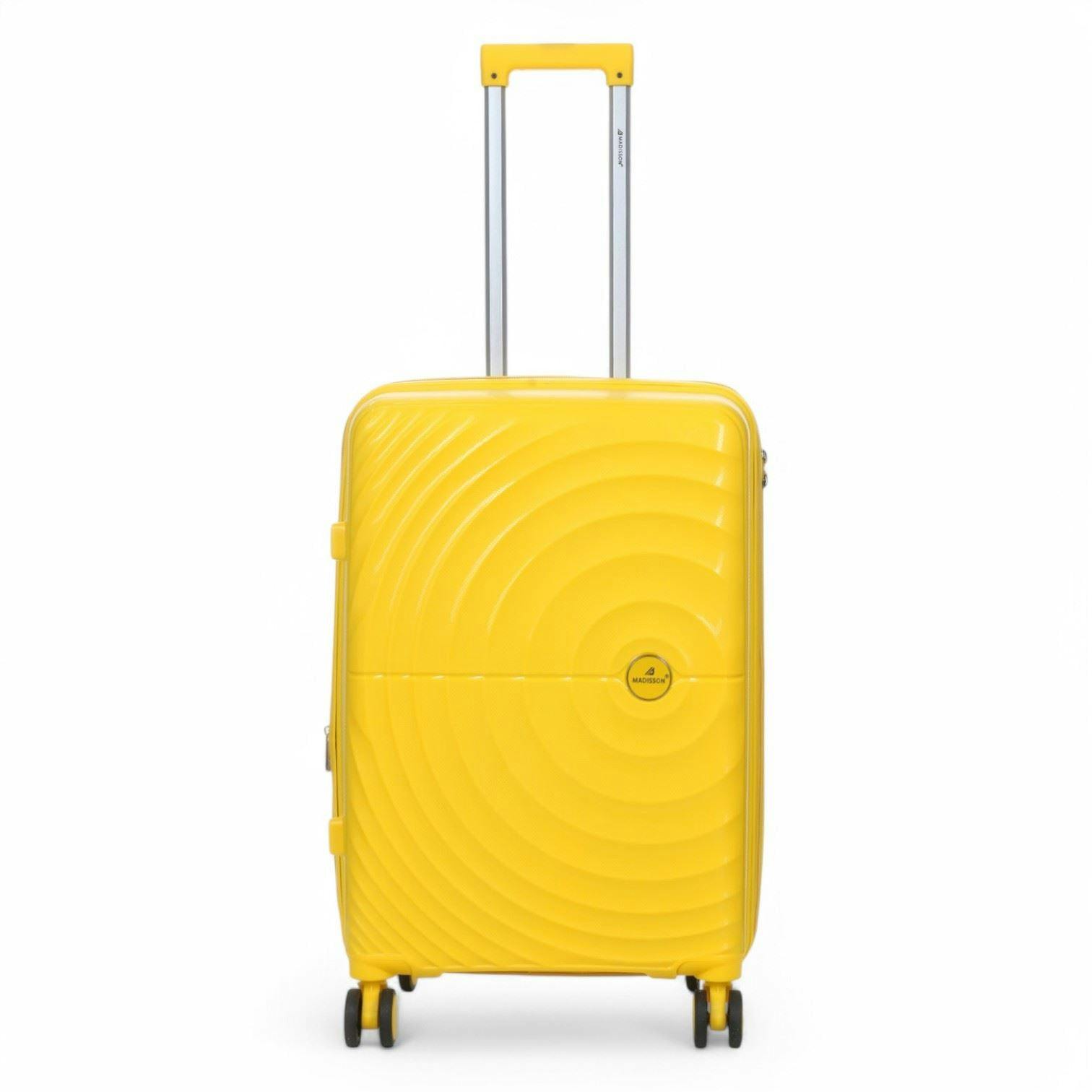 Snowball Yellow Expandable Hard Shell 8 Wheels Luggage Travel Cabin Suitcase Set - Medium