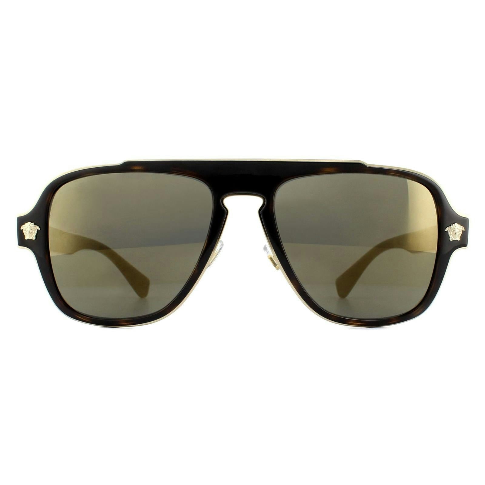 Versace Sunglasses Ve2199 12524T Dark Havana Dark Grey Mirror Gold - Image 10