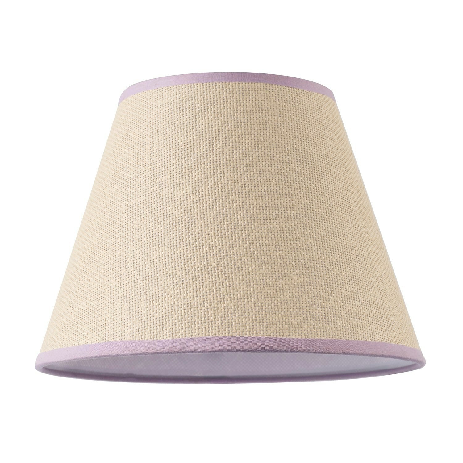 Rackhams Lilac Traditional Rattan Tweed Lamp Shade With Cotton Fabric Trims