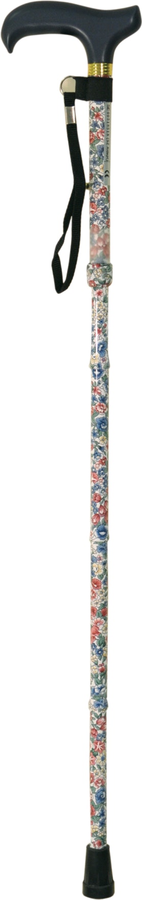 Aidapt White Deluxe Folding Walking Cane Japanese