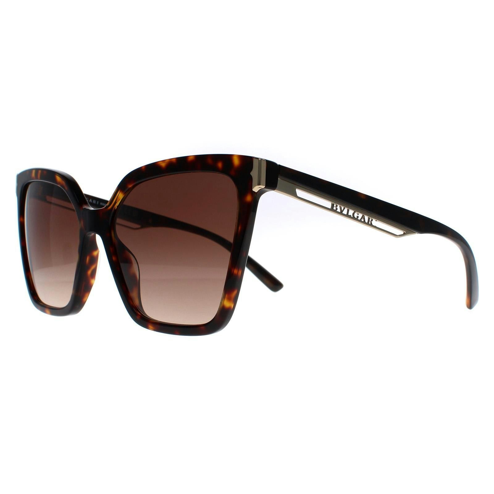 Bvlgari Women's Brown Butterfly Havana Gradient Bv8253 Sunglasses - Image 5