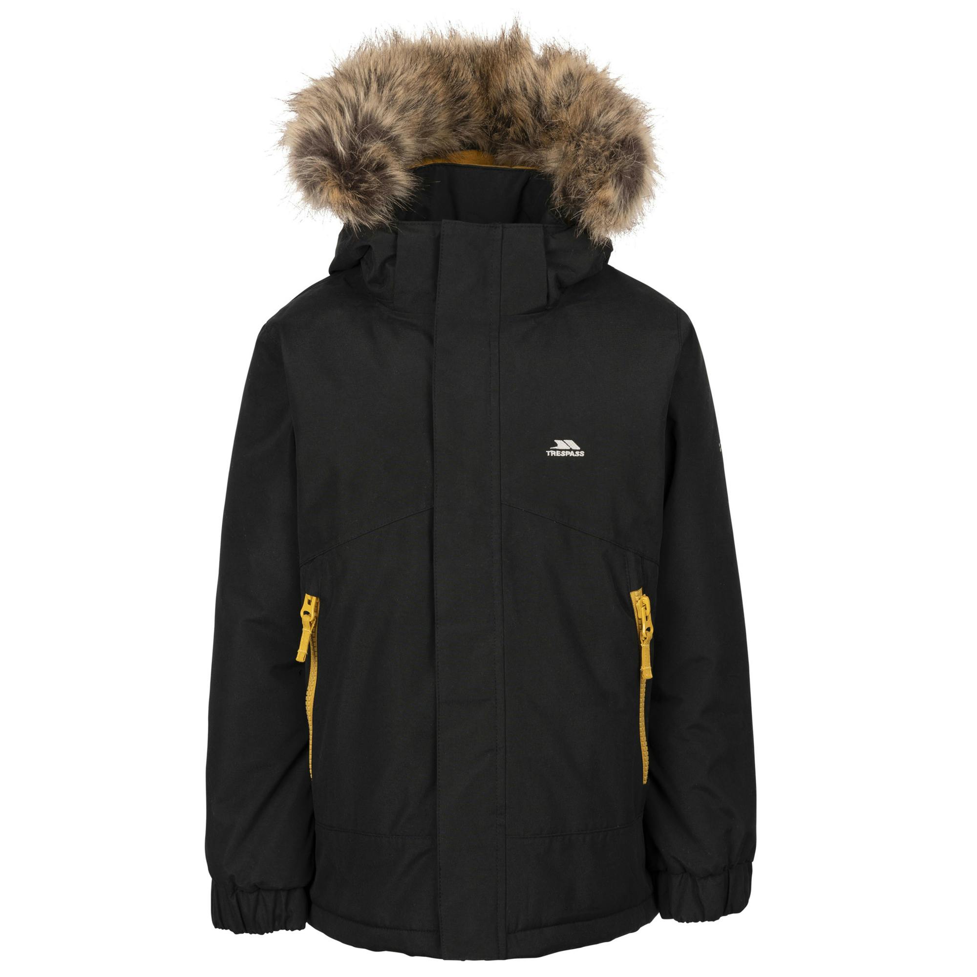 Trespass Black Childrens/Kids Wyald Waterproof Jacket - 7-8 Years - 100% Polyester