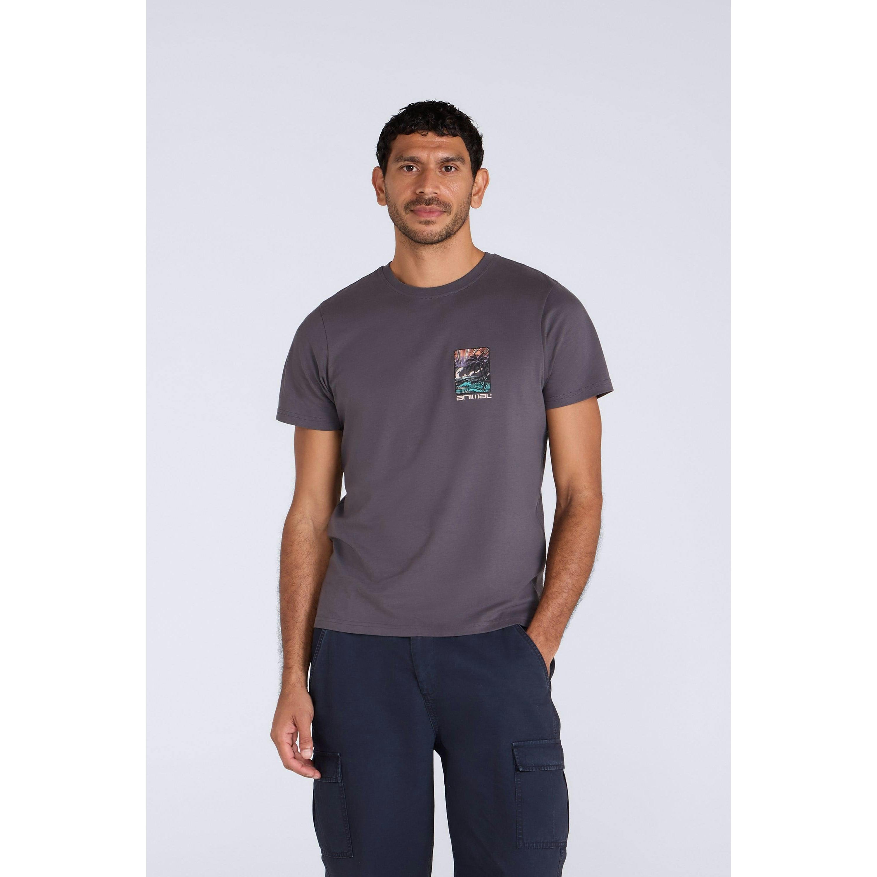 Animal Men's Grey Jacob Organic T-Shirt - Xs