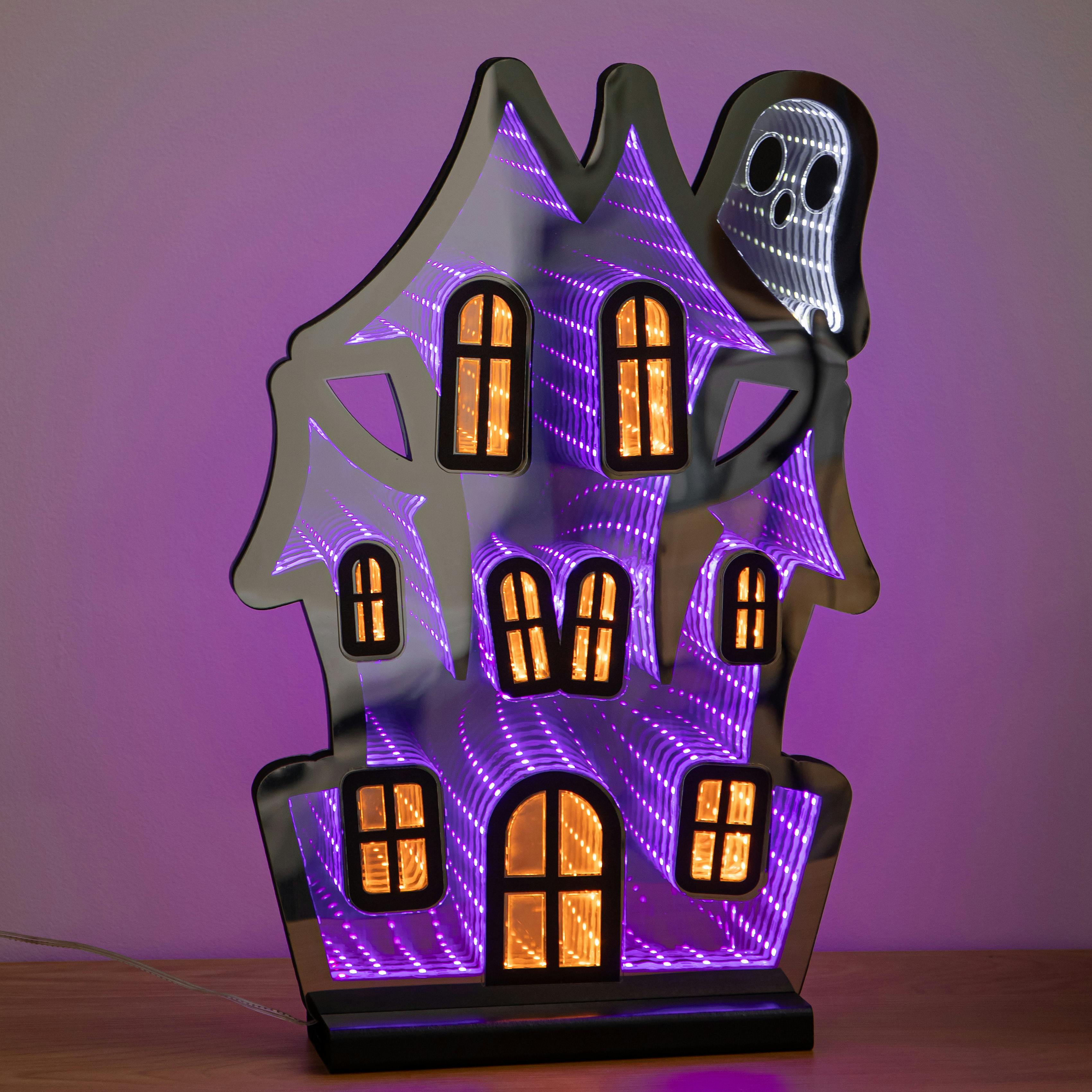 Rackhams Light 39Cm Up Halloween Haunted House Infinity Decoration With Leds