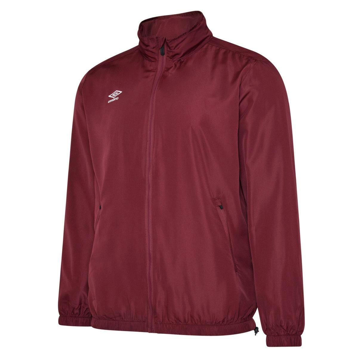 Umbro Men's Light Club Essential Waterproof Jacket - New Claret - Xxl - New Claret - 100% Polyester