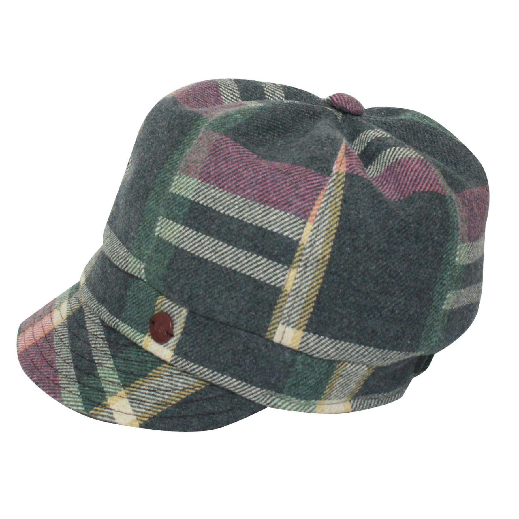Earth Squared Women's Tweed Hat – Wool Blend Baker Boy / Gatsby Style - Multi