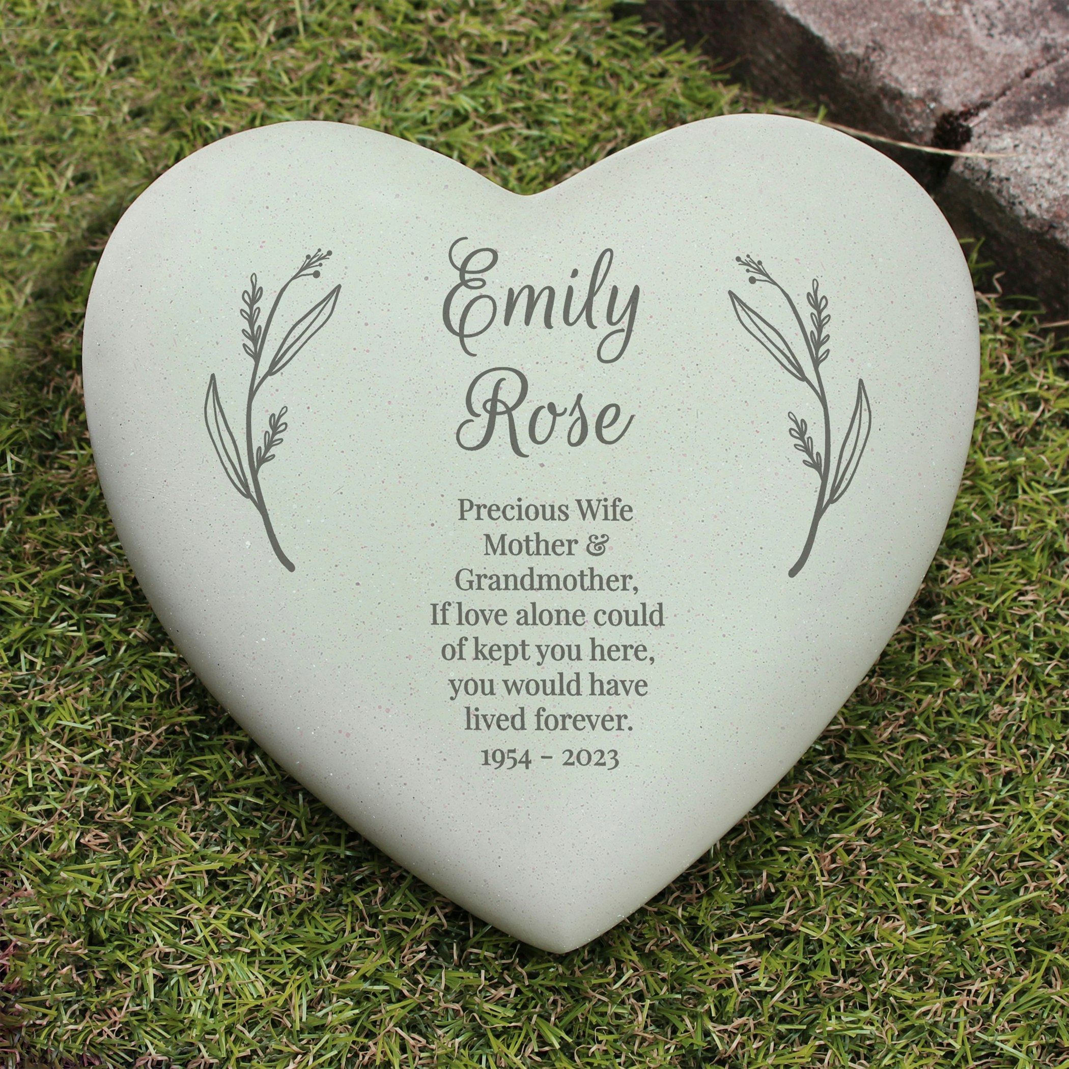 Rackhams Personalised Free Text Heart Memorial