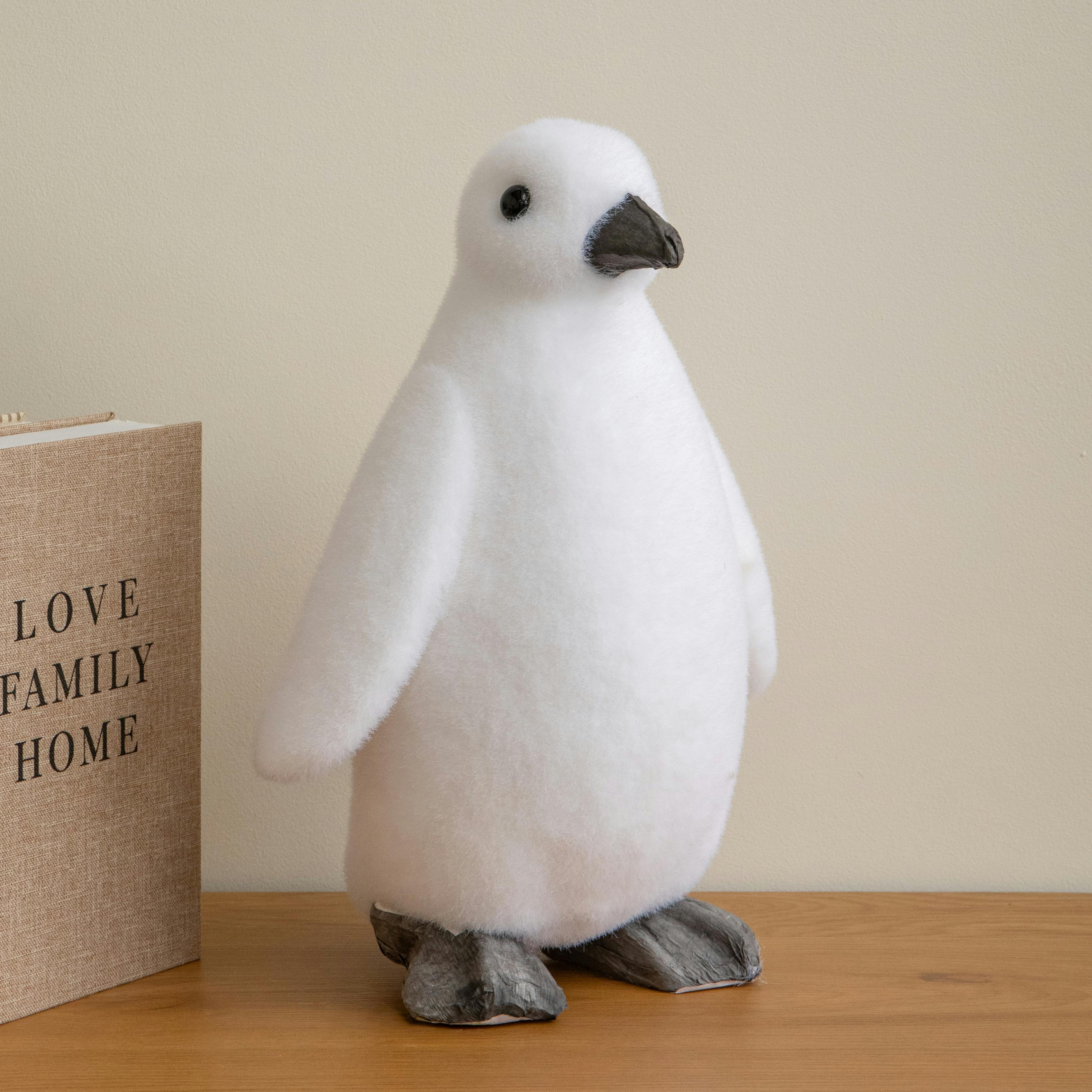 36cm Large Flocked Penguin Christmas Decoration - Image 2