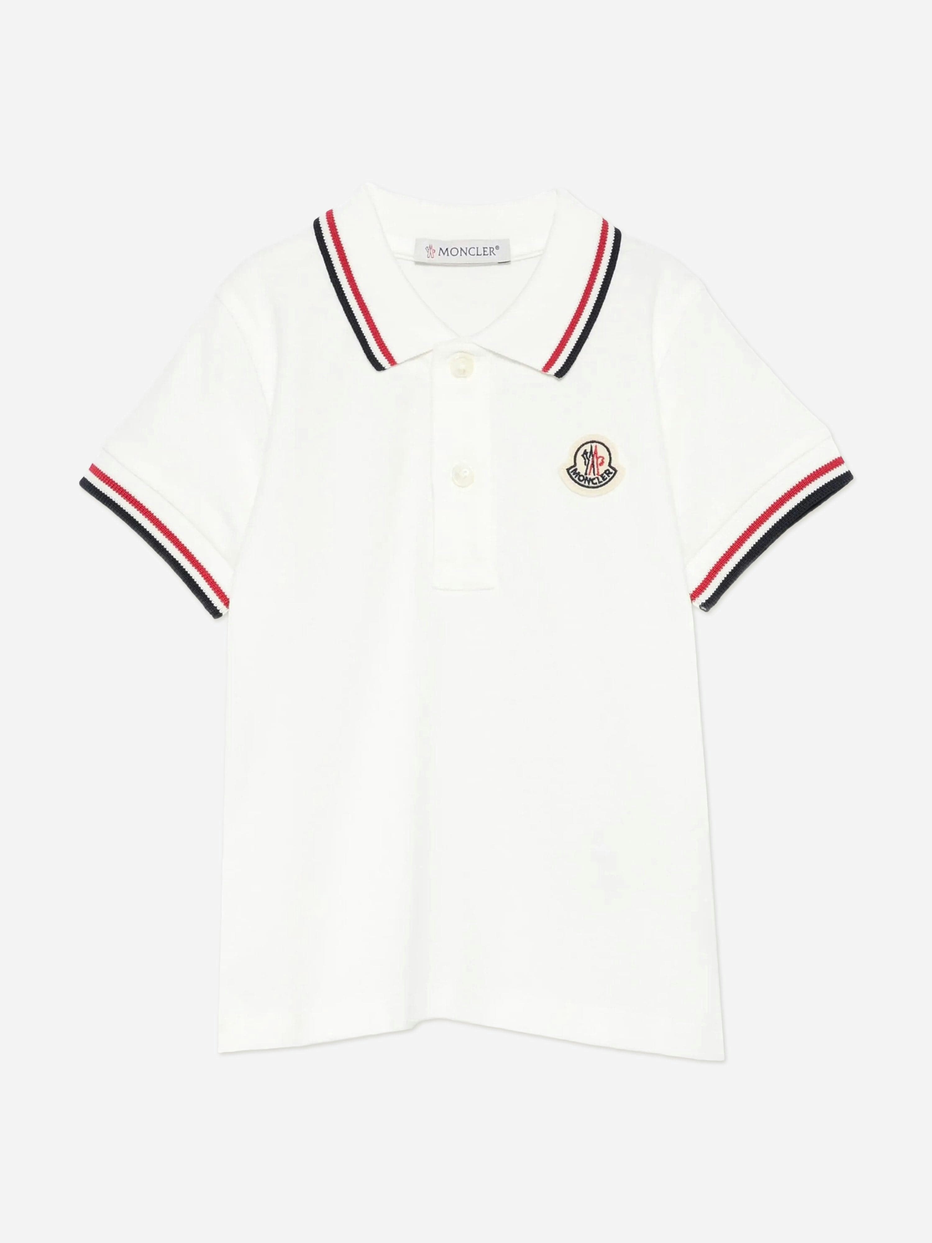 Moncler Enfant Men's Ivory Baby Boys Logo Polo Shirt In - 6 - 9 Mths