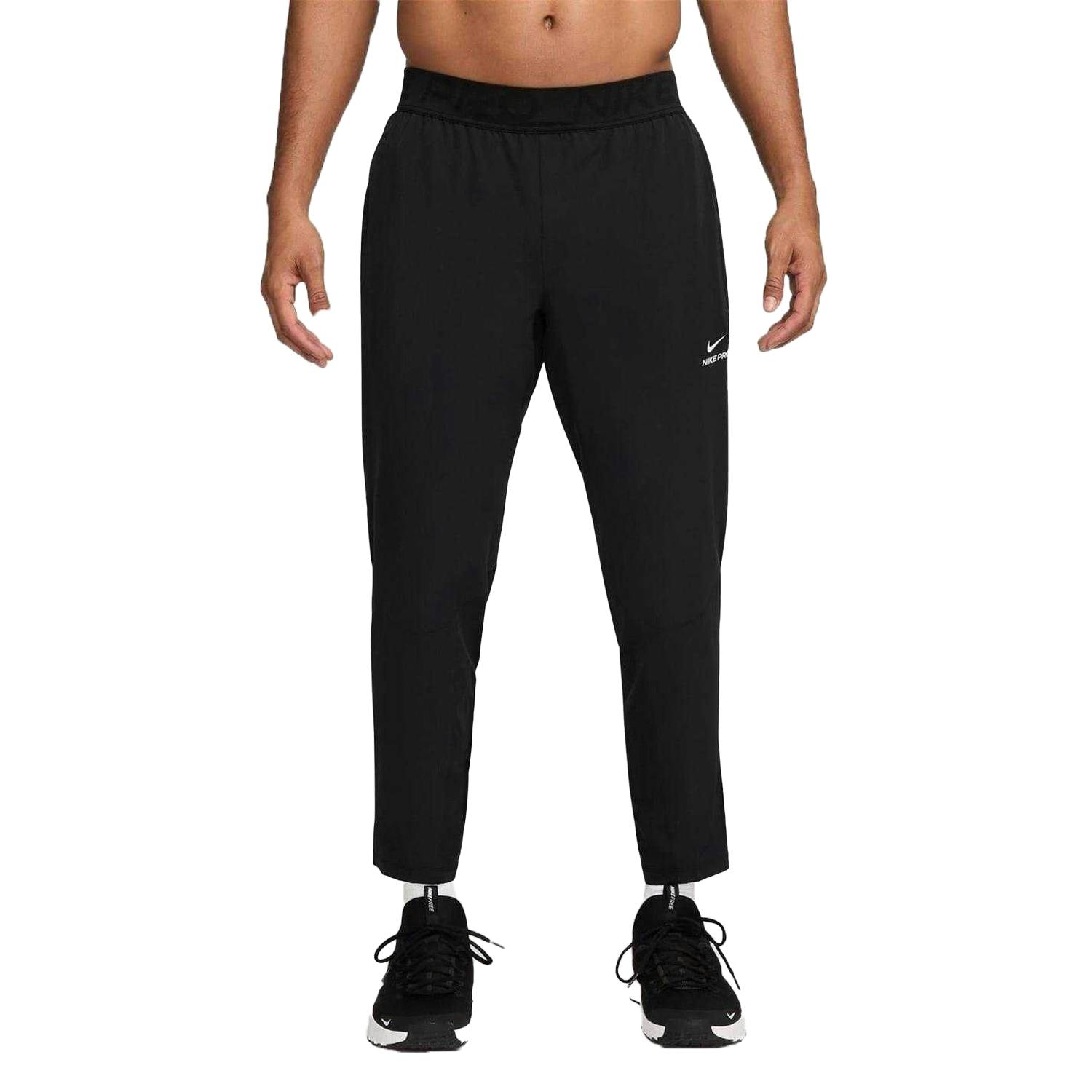 Nike Men's Black/White Pro Dri-Fit Jogging Bottoms - M R - 89% Polyester/11% Elastane