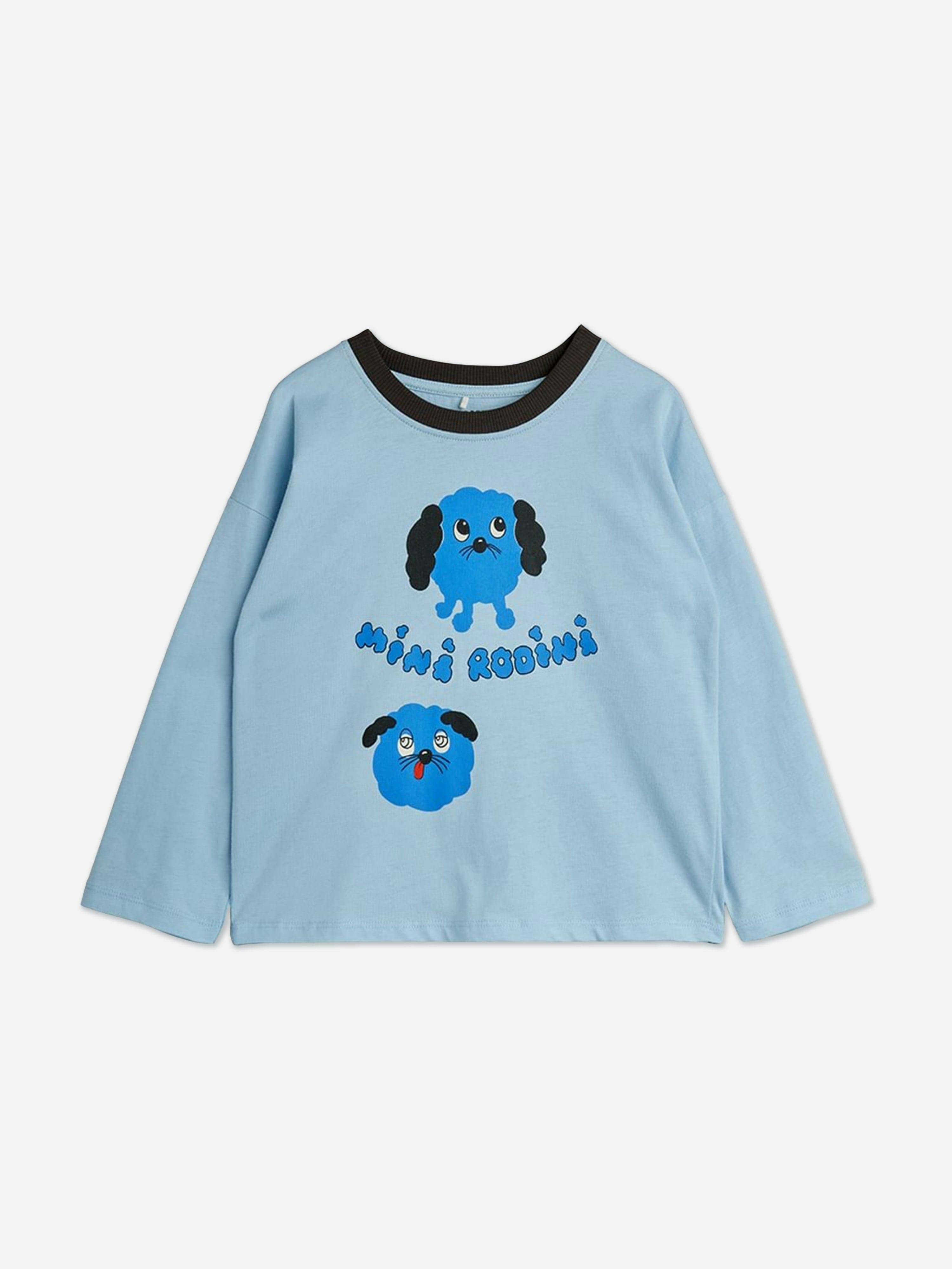 Mini Rodini Unisex Infant Blue Baby Doggies Long Sleeve T-Shirt In - Navy - 56 - 62 Cm (1-4 Mths)