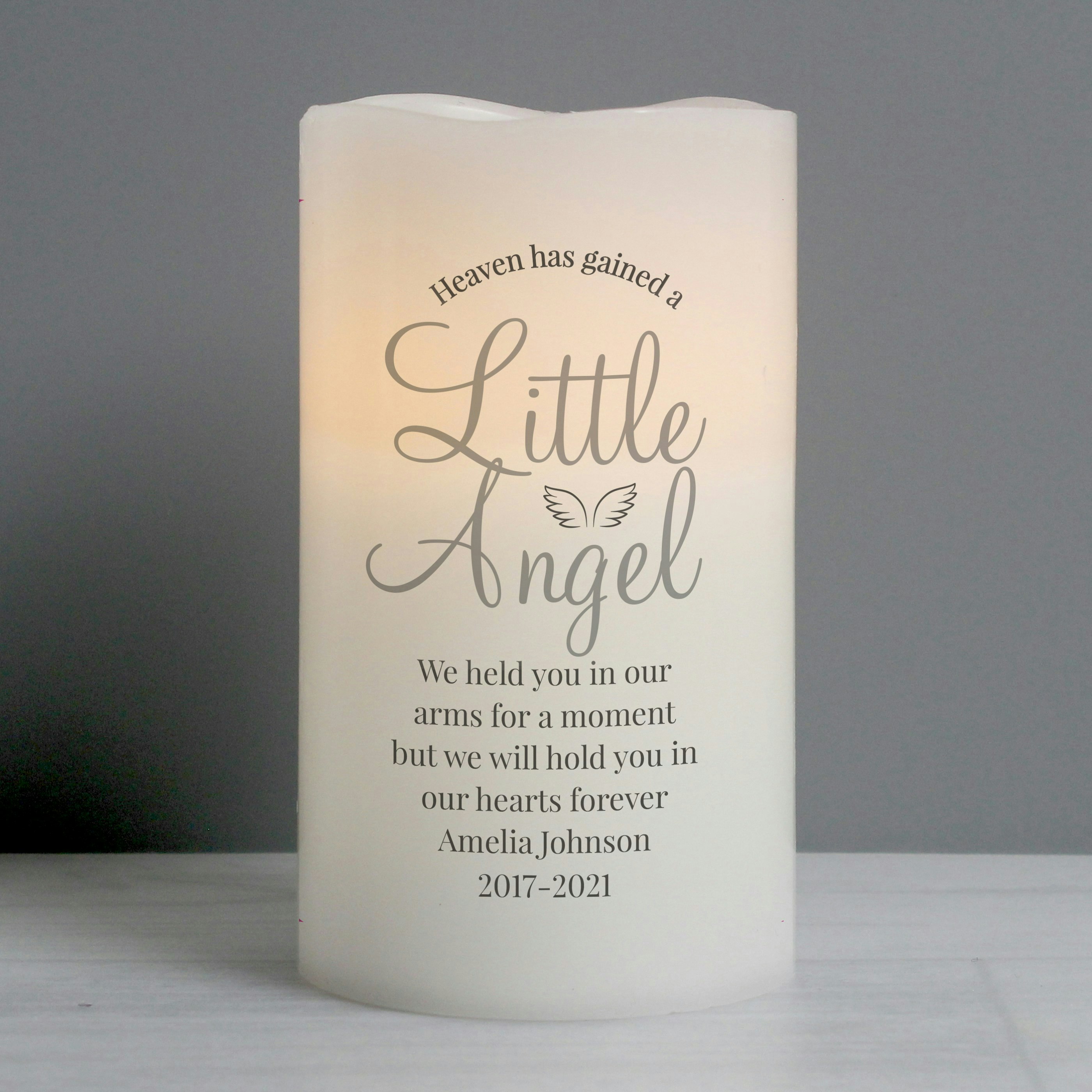 Rackhams Personalised Little Angel Led Candle