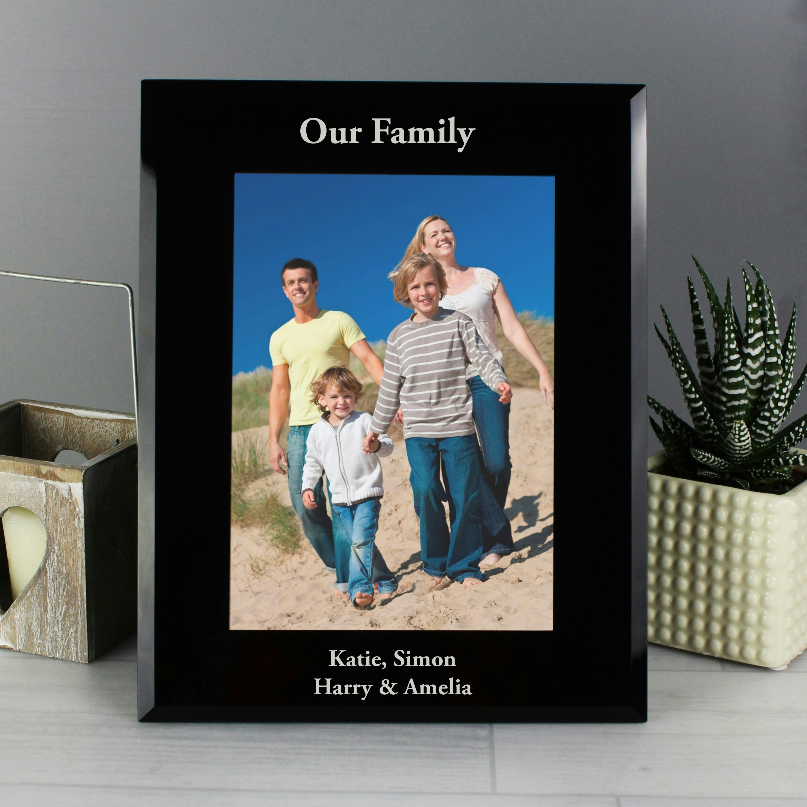 Rackhams Black Personalised 5X7 Glass Photo Frame
