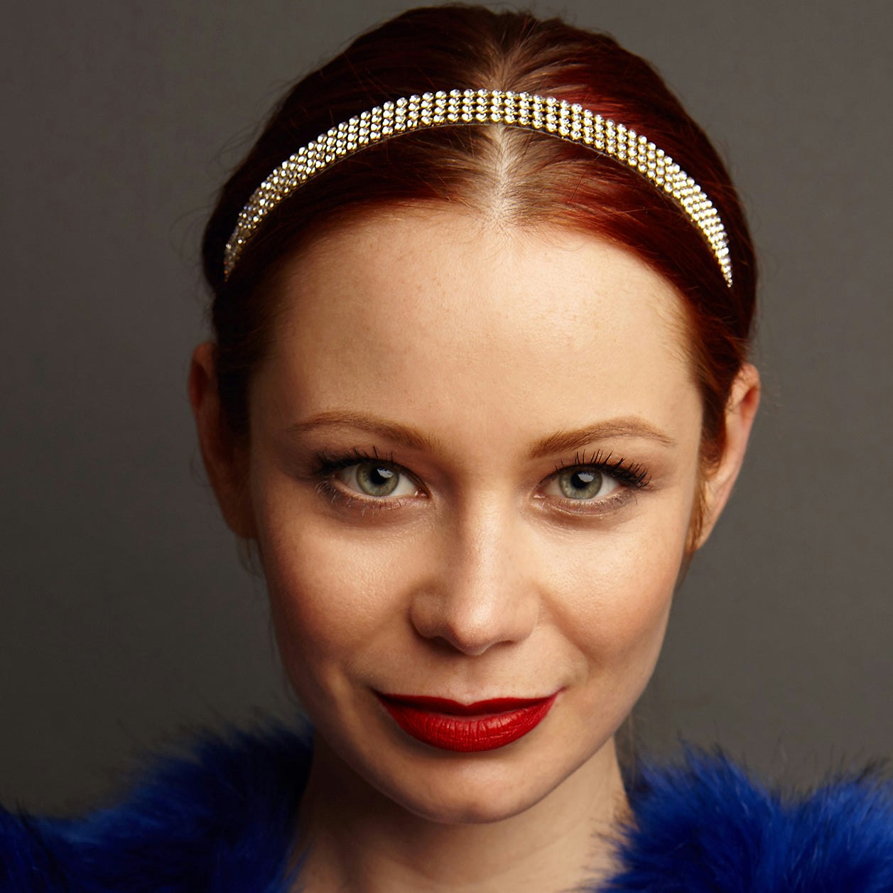 Queenmee Accessories Gold Diamante Headband With Elastic