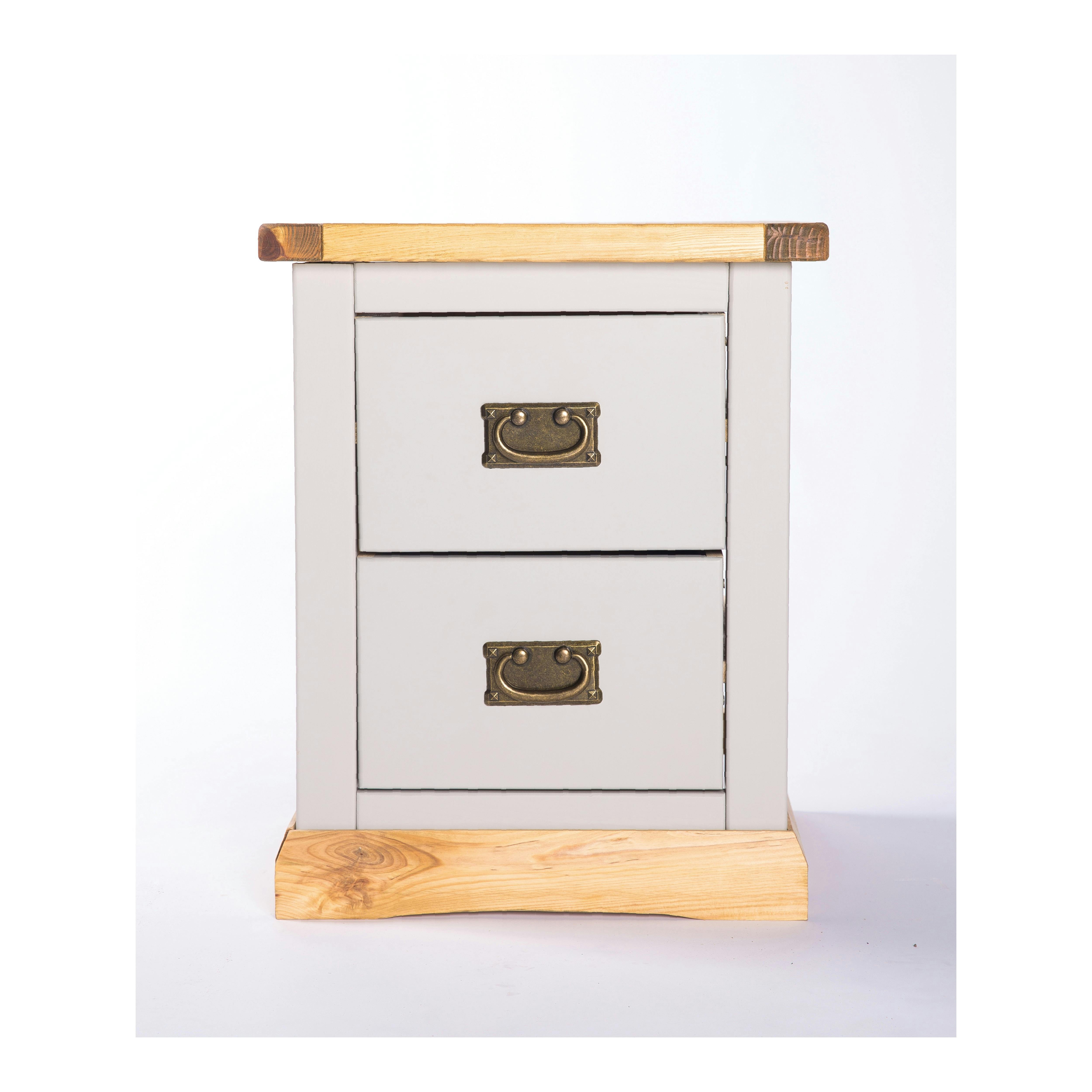 Cabinet Bits Light/Grey Bomporto 2 Drawer Bedside Table