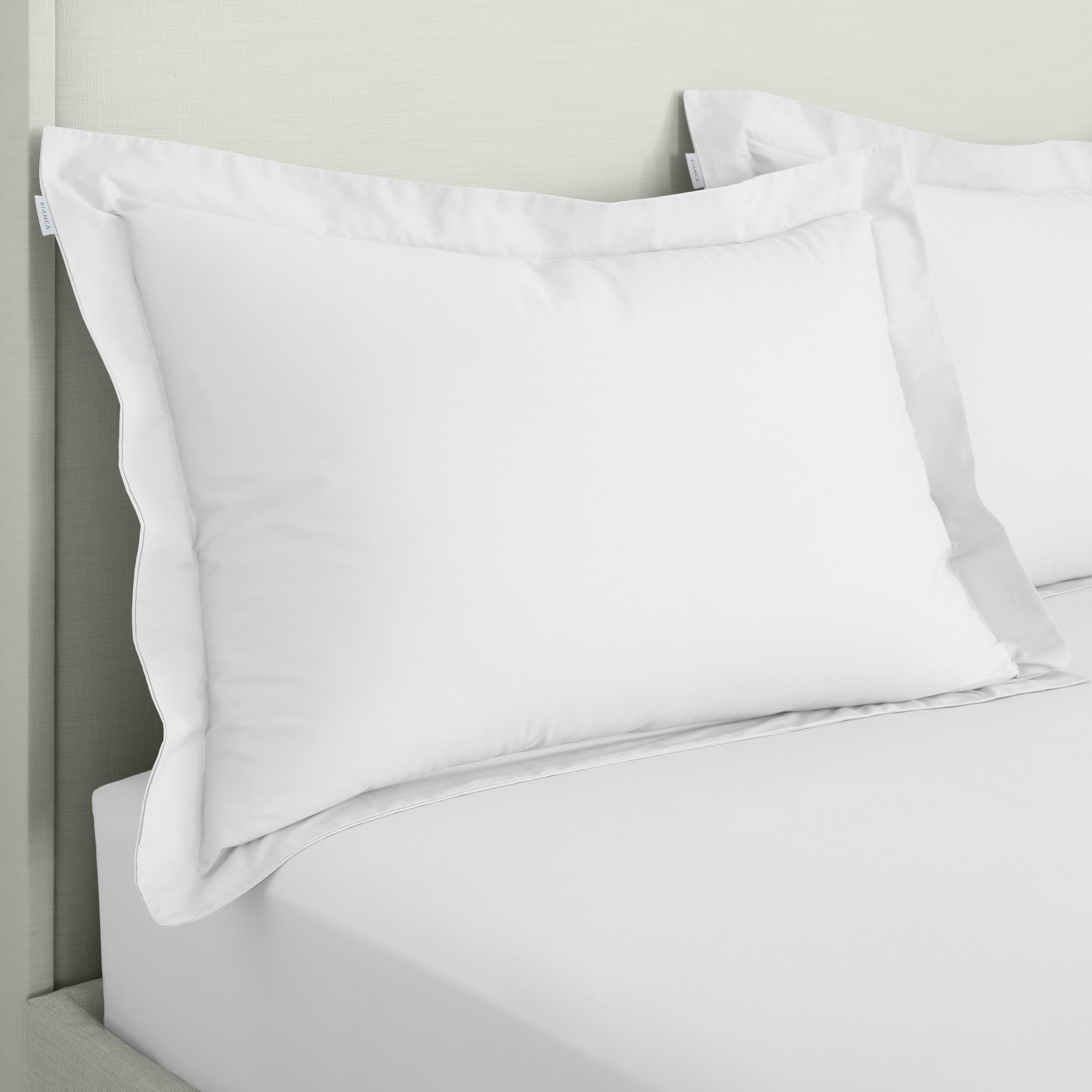 Bianca White 200 Thread Count Cotton Percale Oxford Pillowcase Pair - 50X75cm (X2)