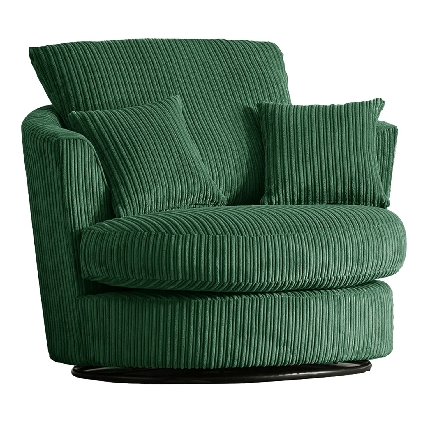 Furnishings For Less Green Luxor / Ferguson / Delta Cord Swivel Chair