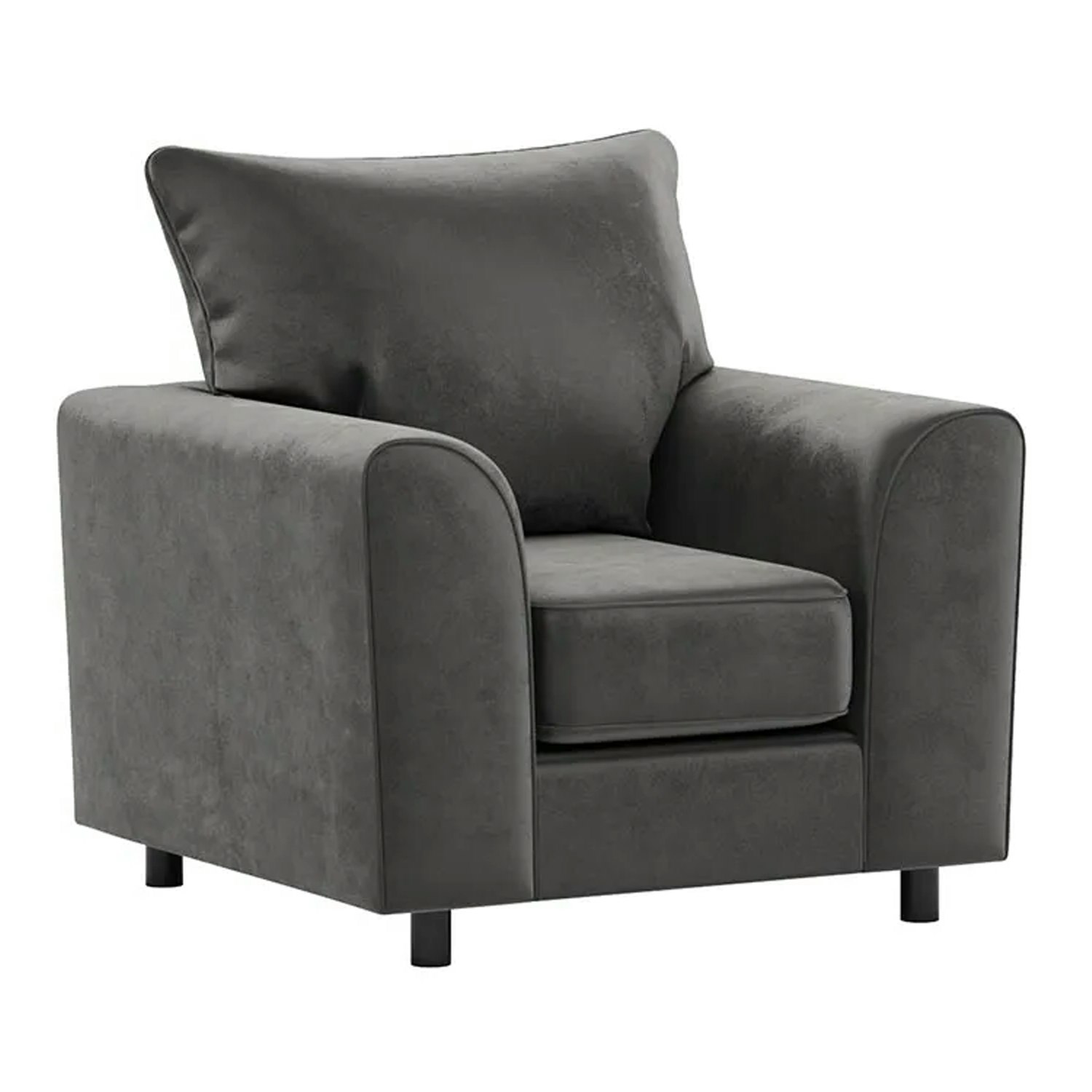 Rackhams Grey Brooklyn Full Foam Plush Velvet Armchair
