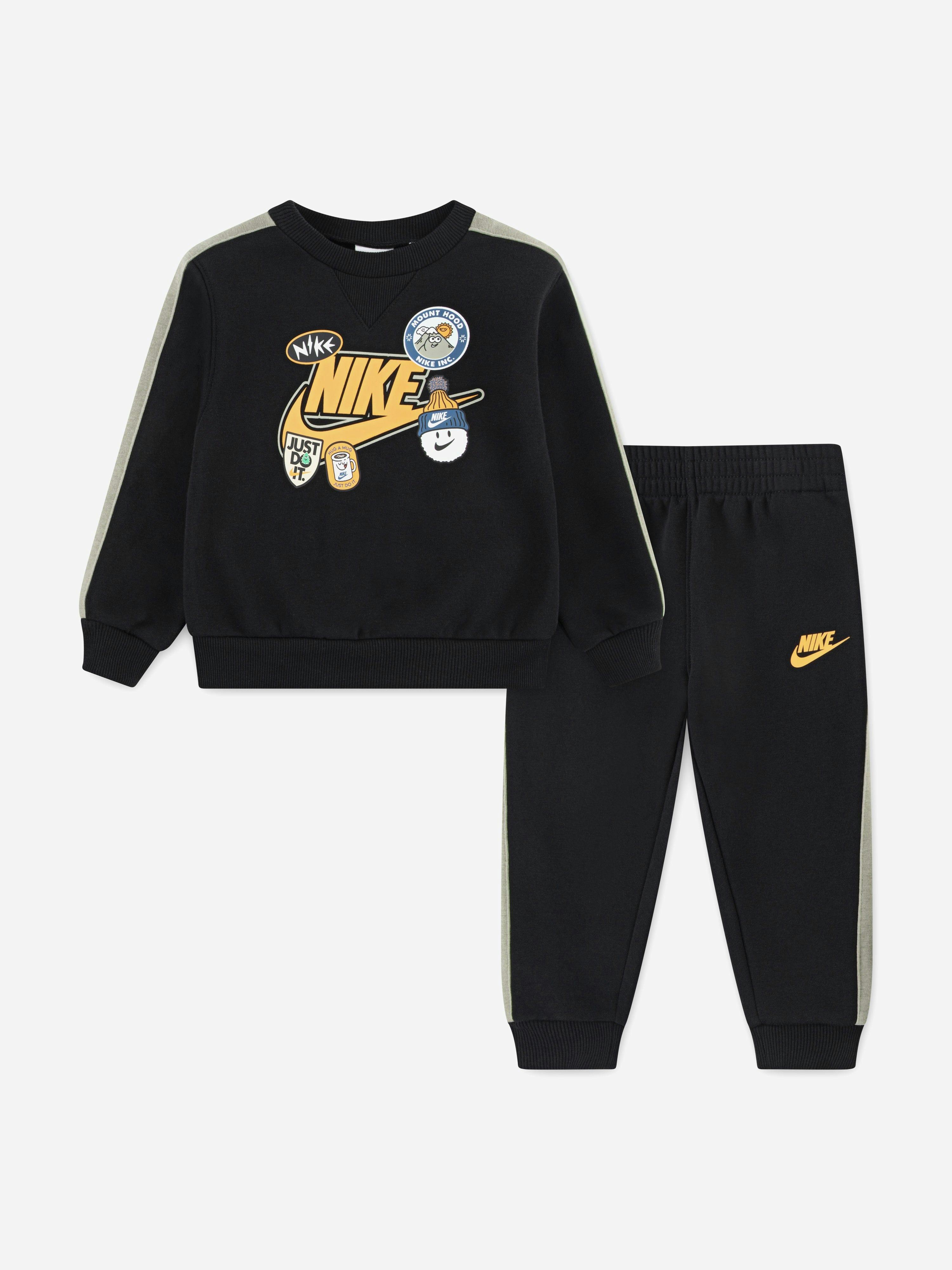 Nike Boys Black Kids Fleece Logo Tracksuit In - 24 Mths