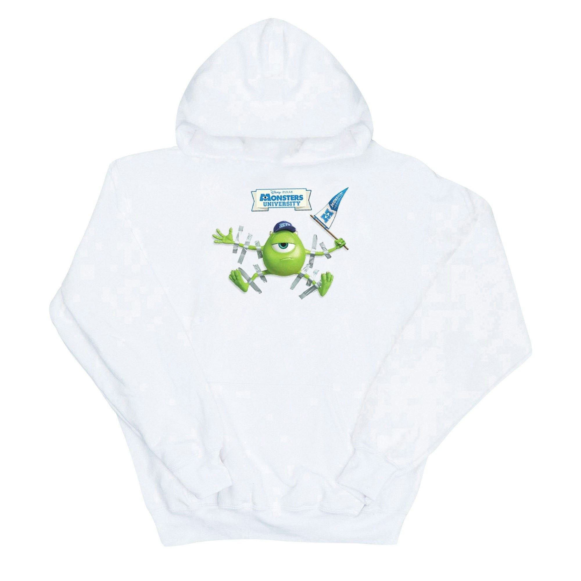 Disney Men's White Monsters University Taped Mike Hoodie - 3XL