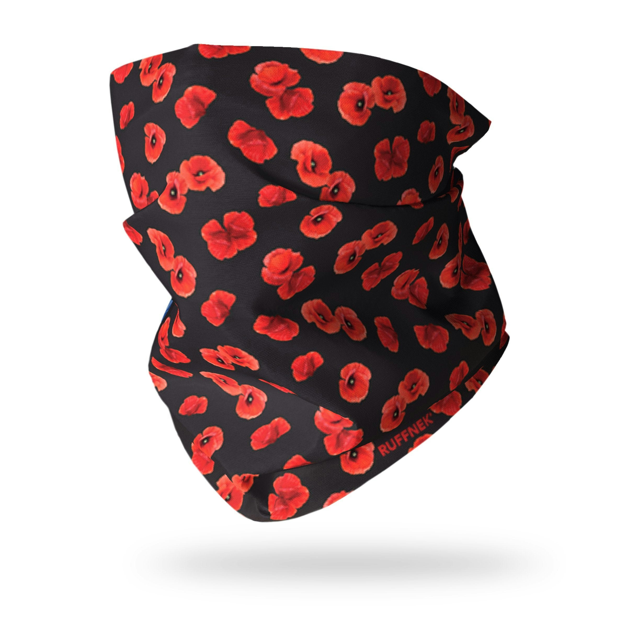 Ruffnek Black/Red Poppy Snood Scarf