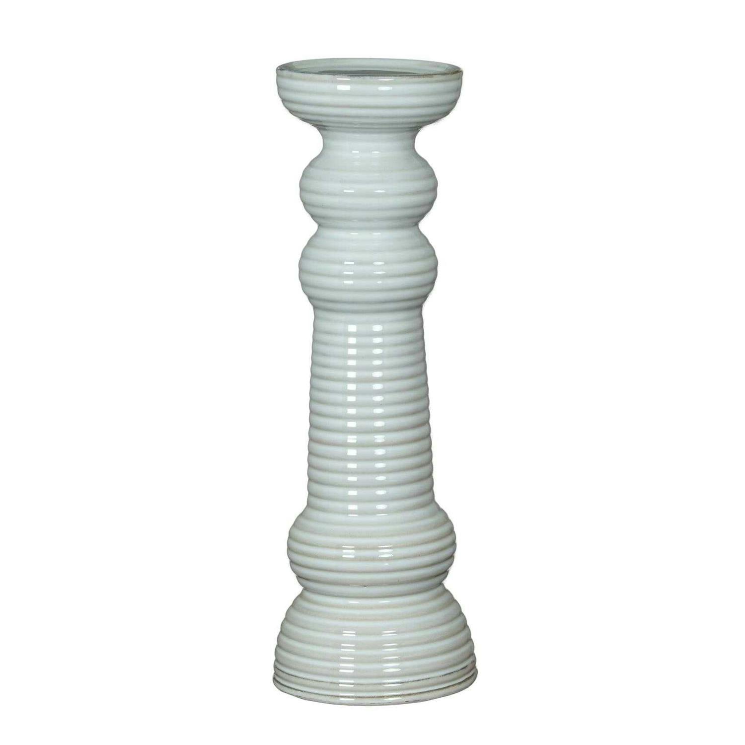 Rackhams White Sile Pillar Candle Holder - 31Cm X 11Cm X 11Cm - 100% Mixed